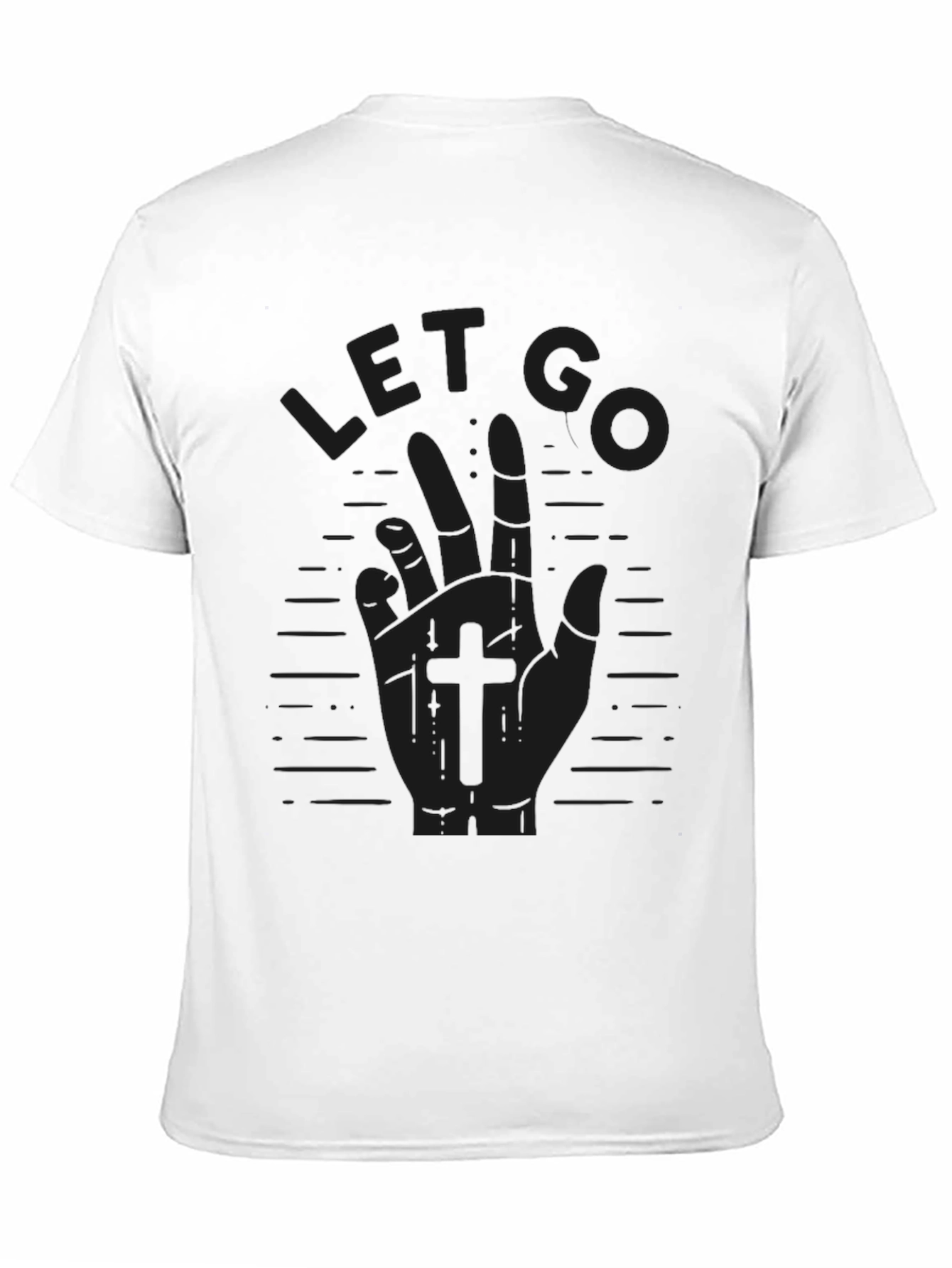 Let Go Hand Graphic Tee - Black Casual T-Shirt