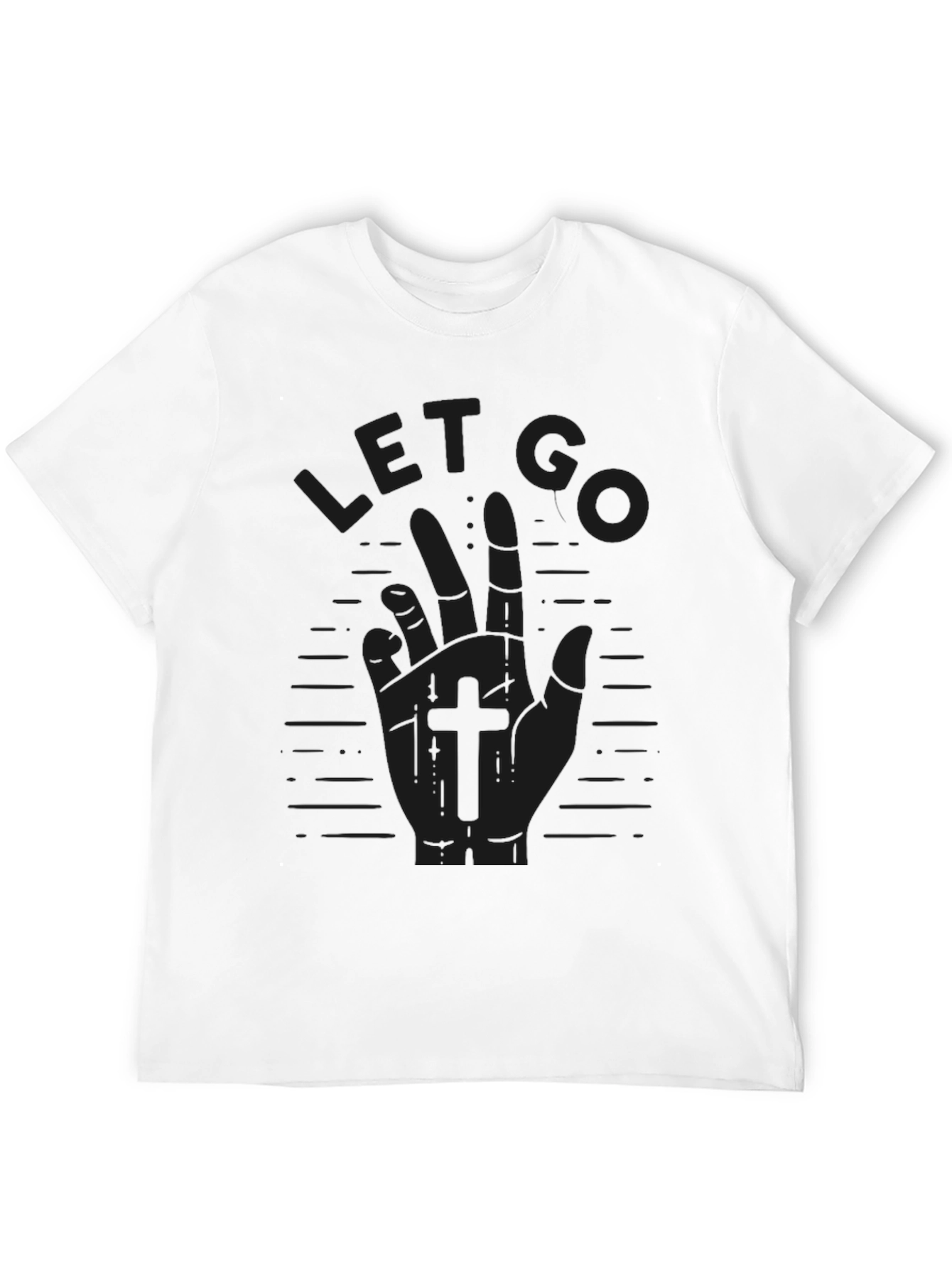 Let Go Hand Graphic Tee - Black Casual T-Shirt