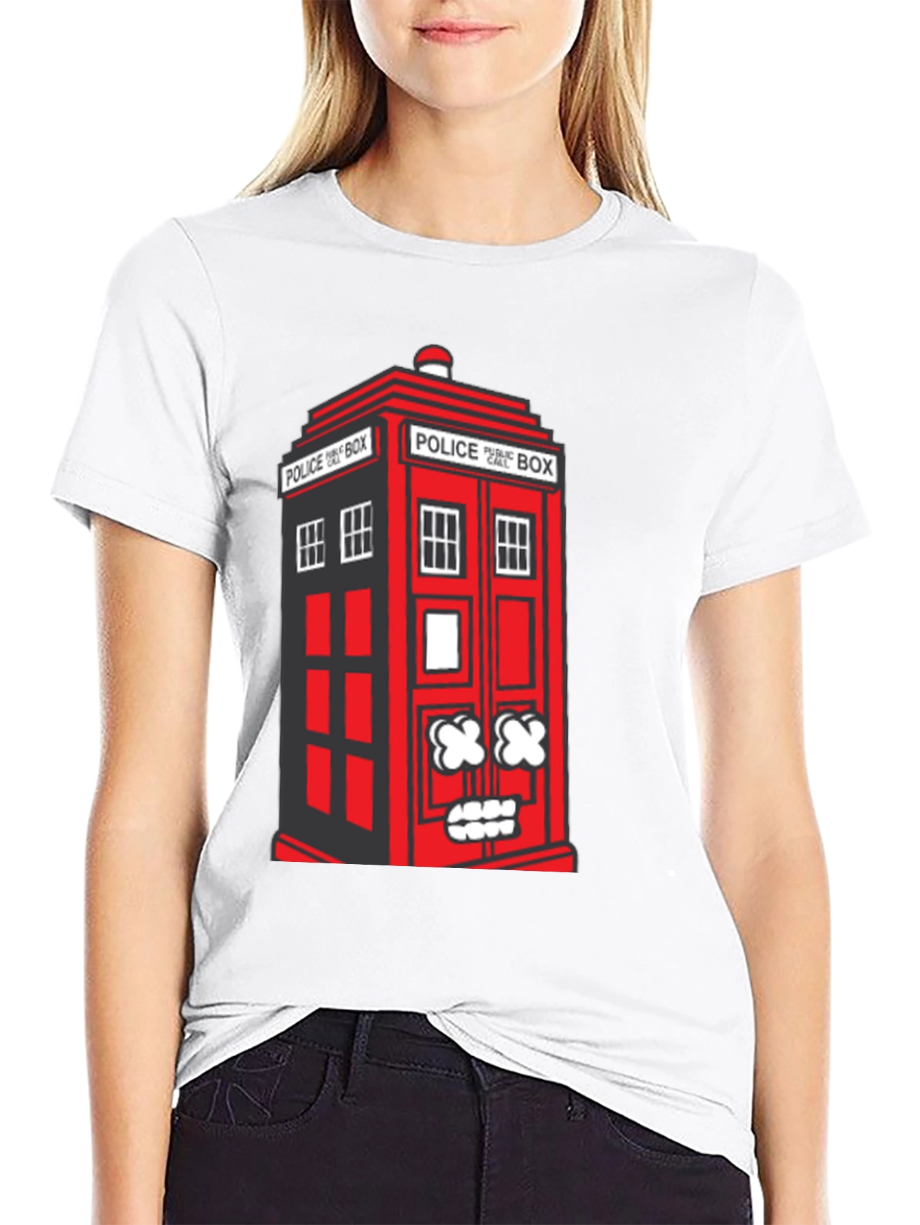 Quirky Red Police Box Graphic T-Shirt