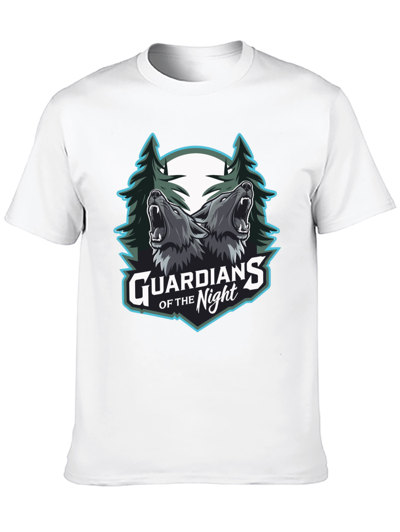Guardians of the Night Wolf Graphic T-Shirt