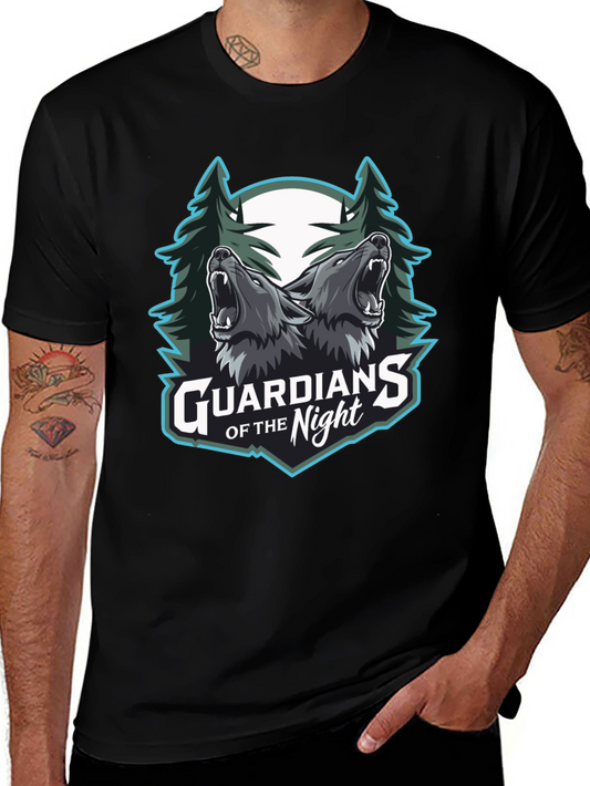 Guardians of the Night Wolf Graphic T-Shirt