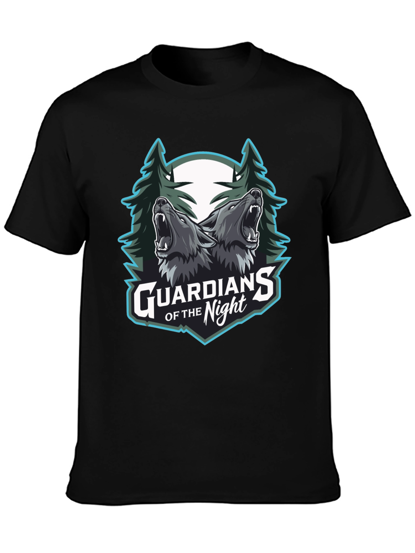 Guardians of the Night Wolf Graphic T-Shirt