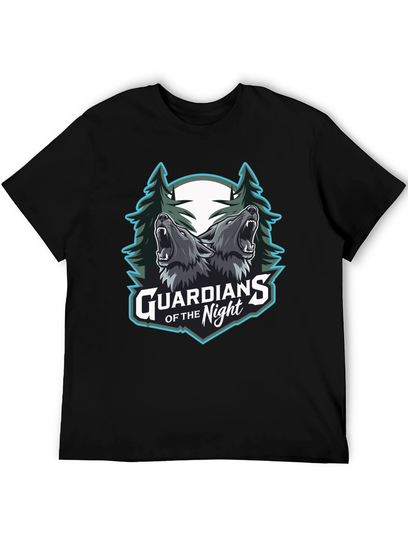 Guardians of the Night Wolf Graphic T-Shirt