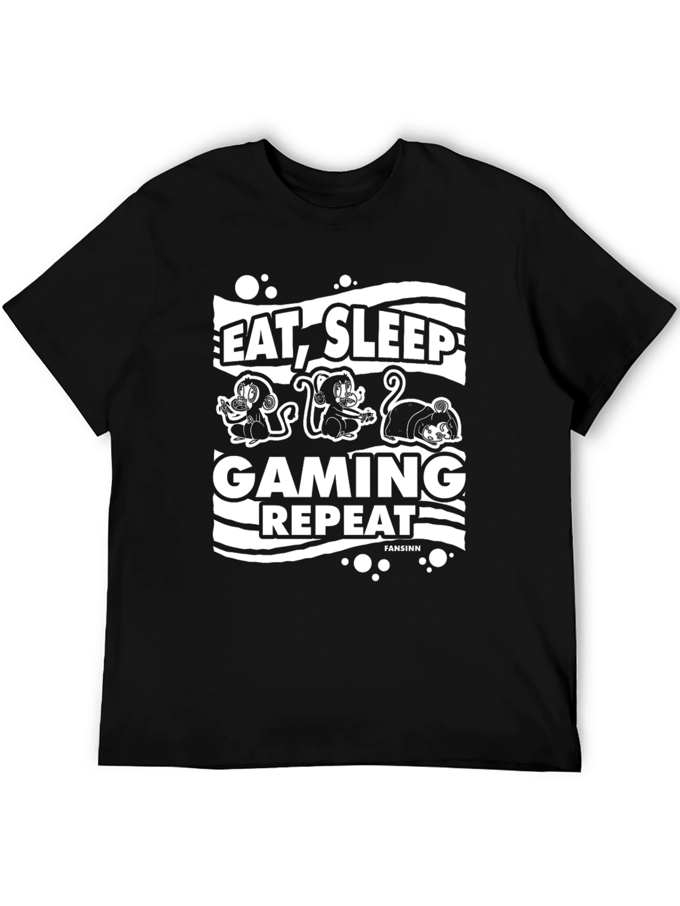 Eat Sleep Gaming Repeat Black T-Shirt