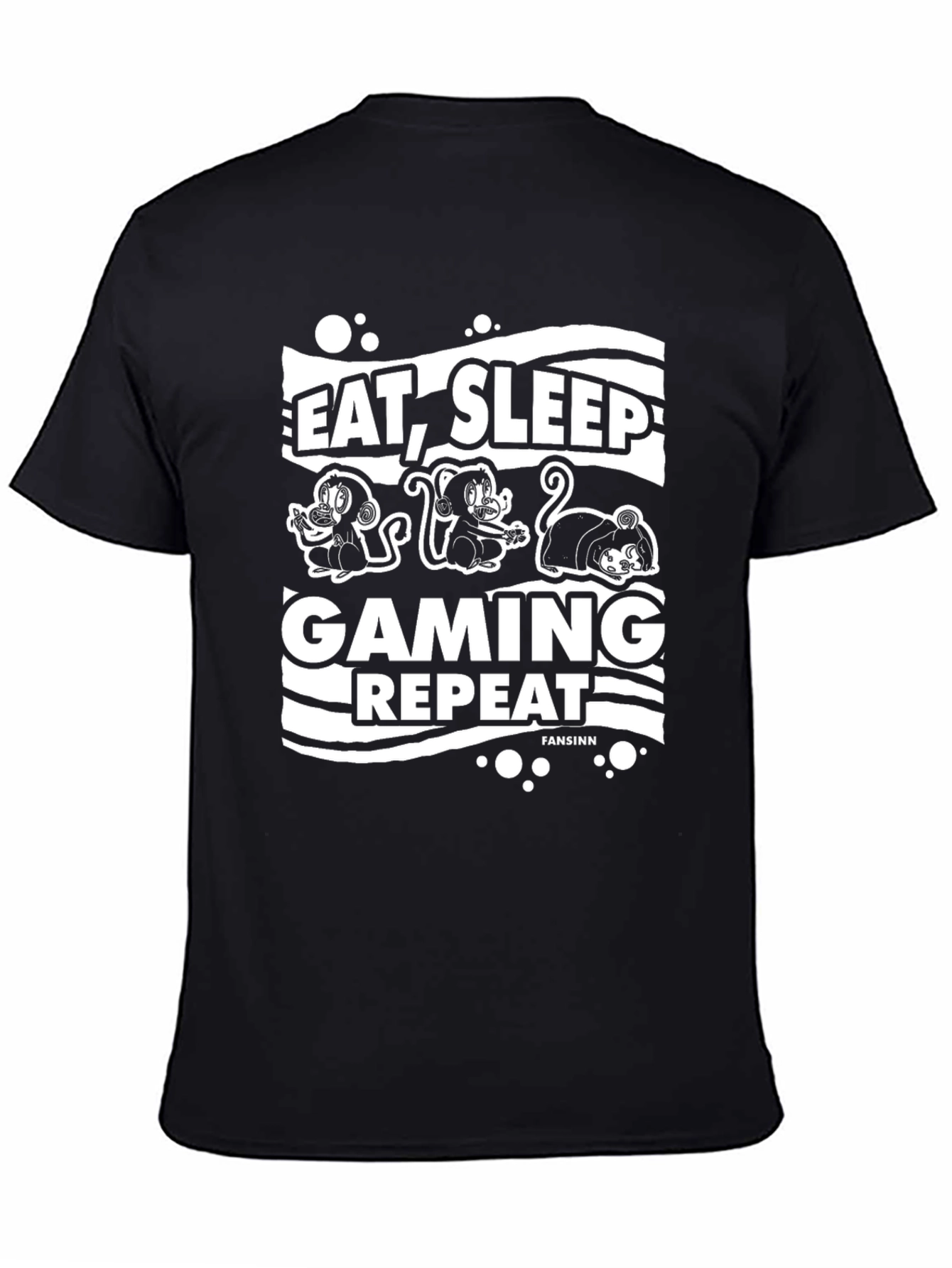 Eat Sleep Gaming Repeat Black T-Shirt