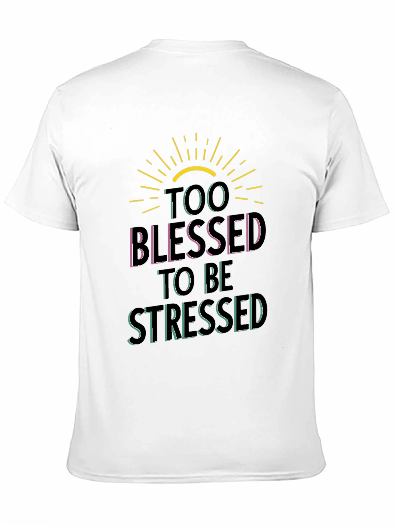 Too Blessed to be Stressed Black Graphic Tee
