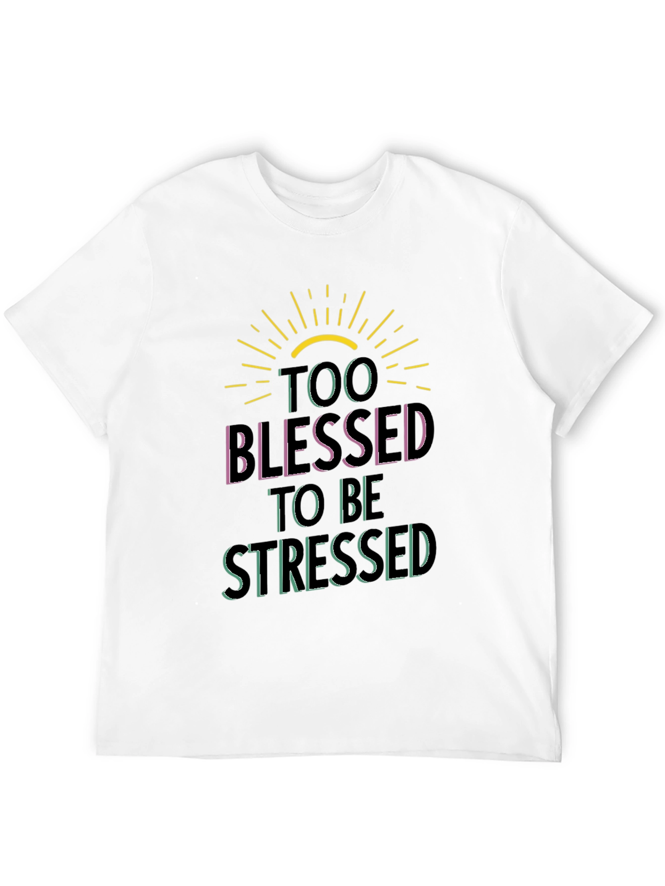 Too Blessed to be Stressed Black Graphic Tee