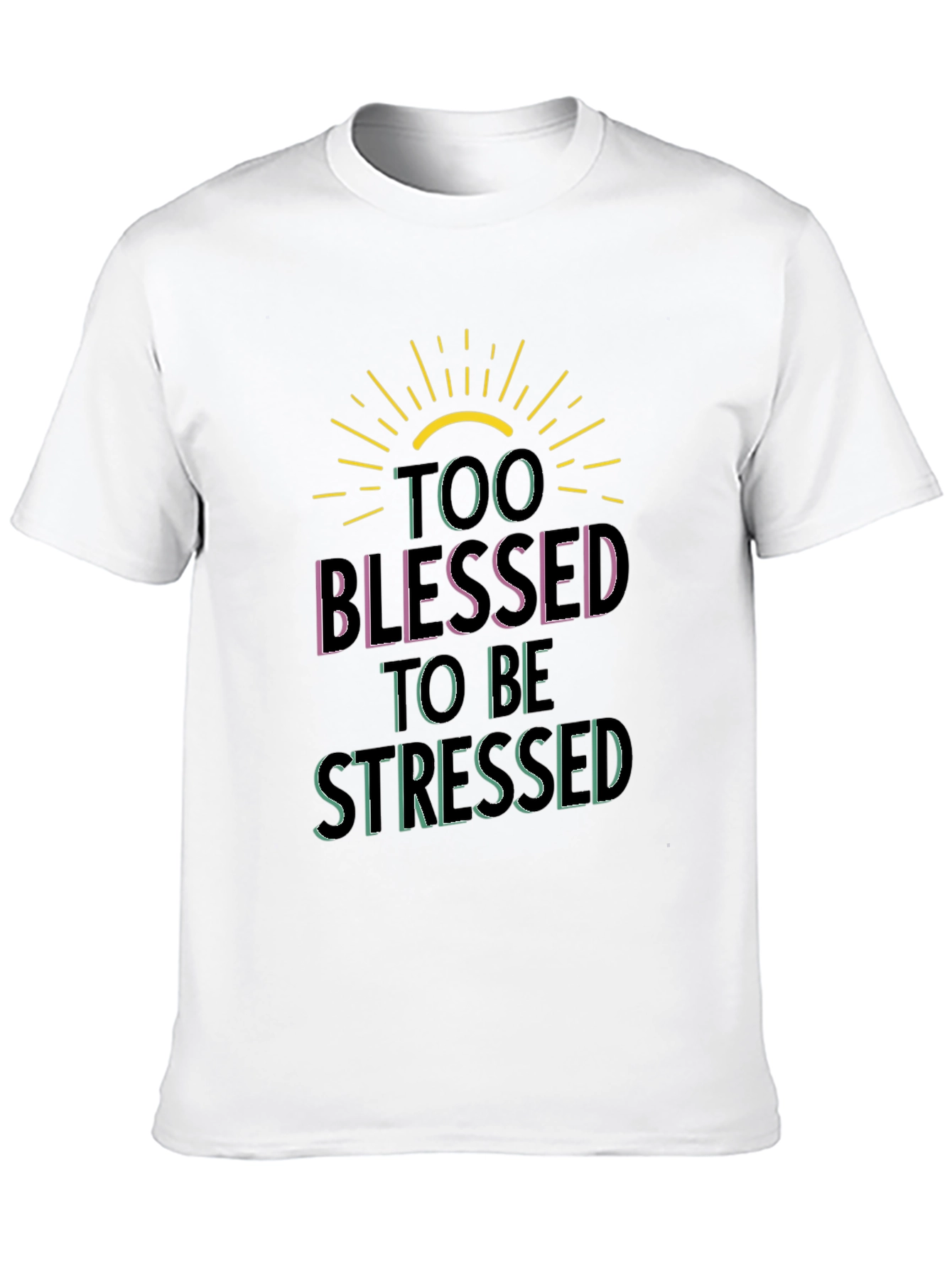 Too Blessed to be Stressed Black Graphic Tee