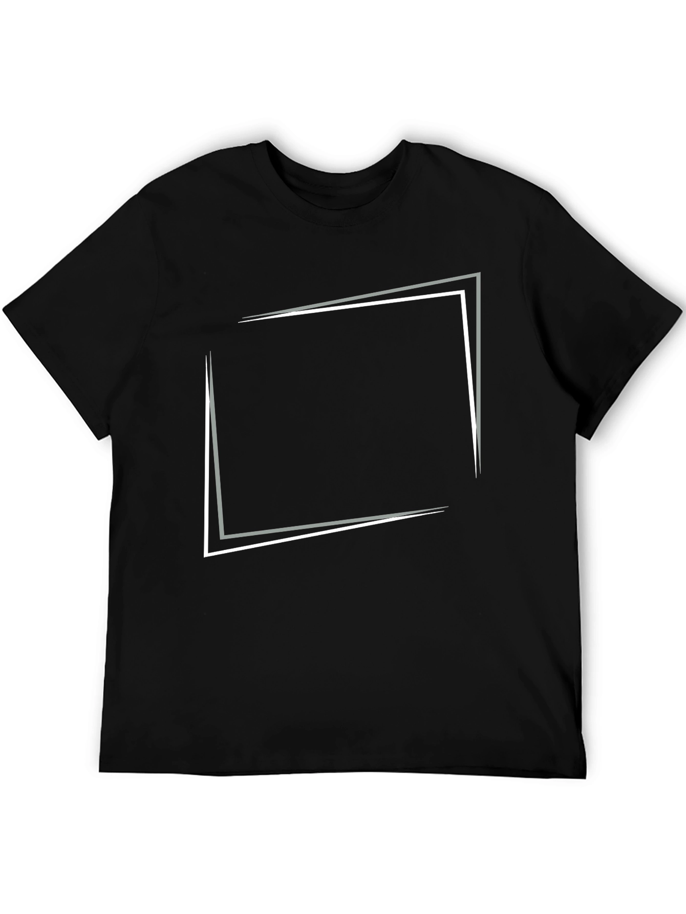 Modern Graphic Tee - Black Square Design