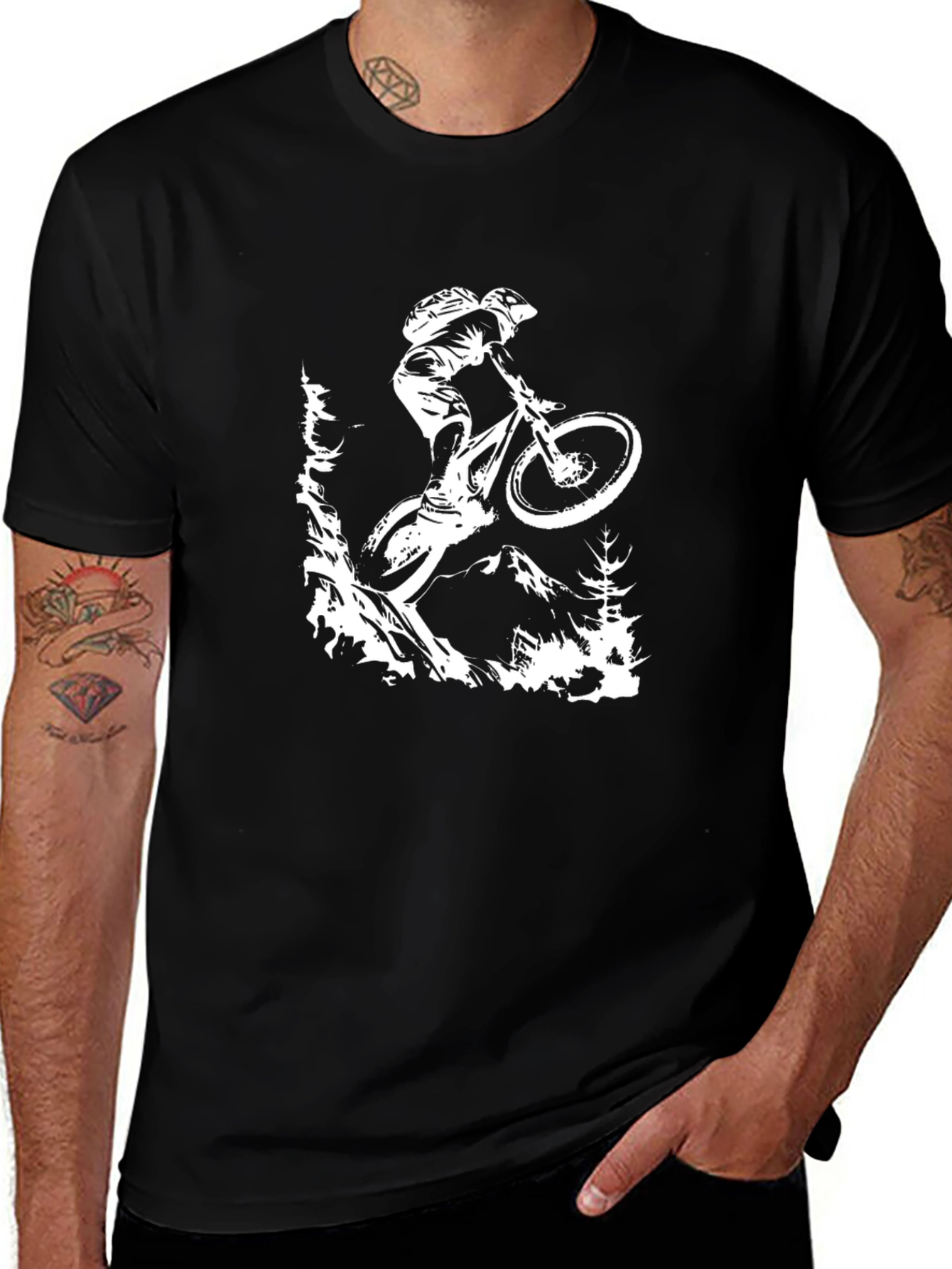 Mountain Biker Graphic Tee - Black