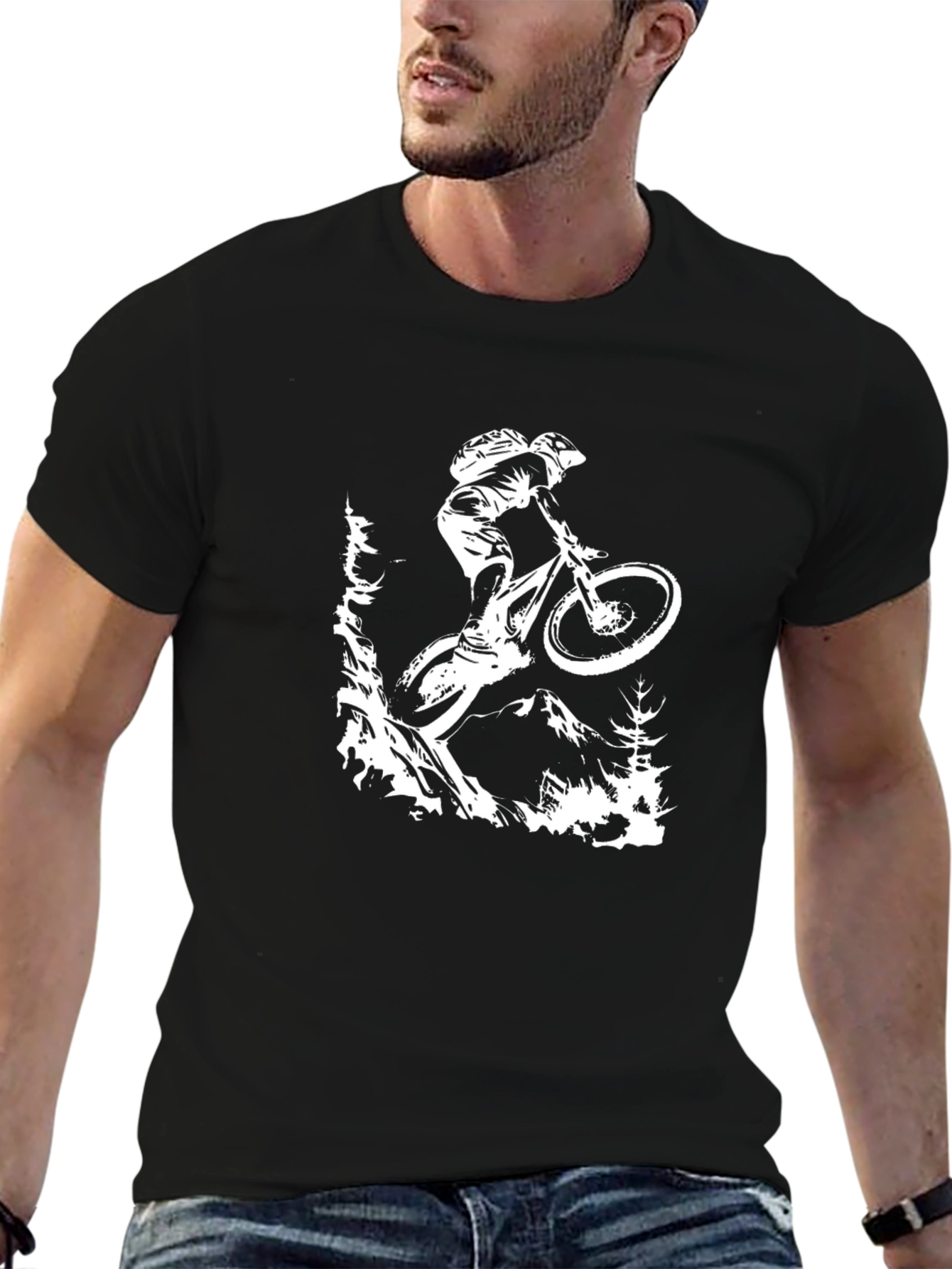 Mountain Biker Graphic Tee - Black