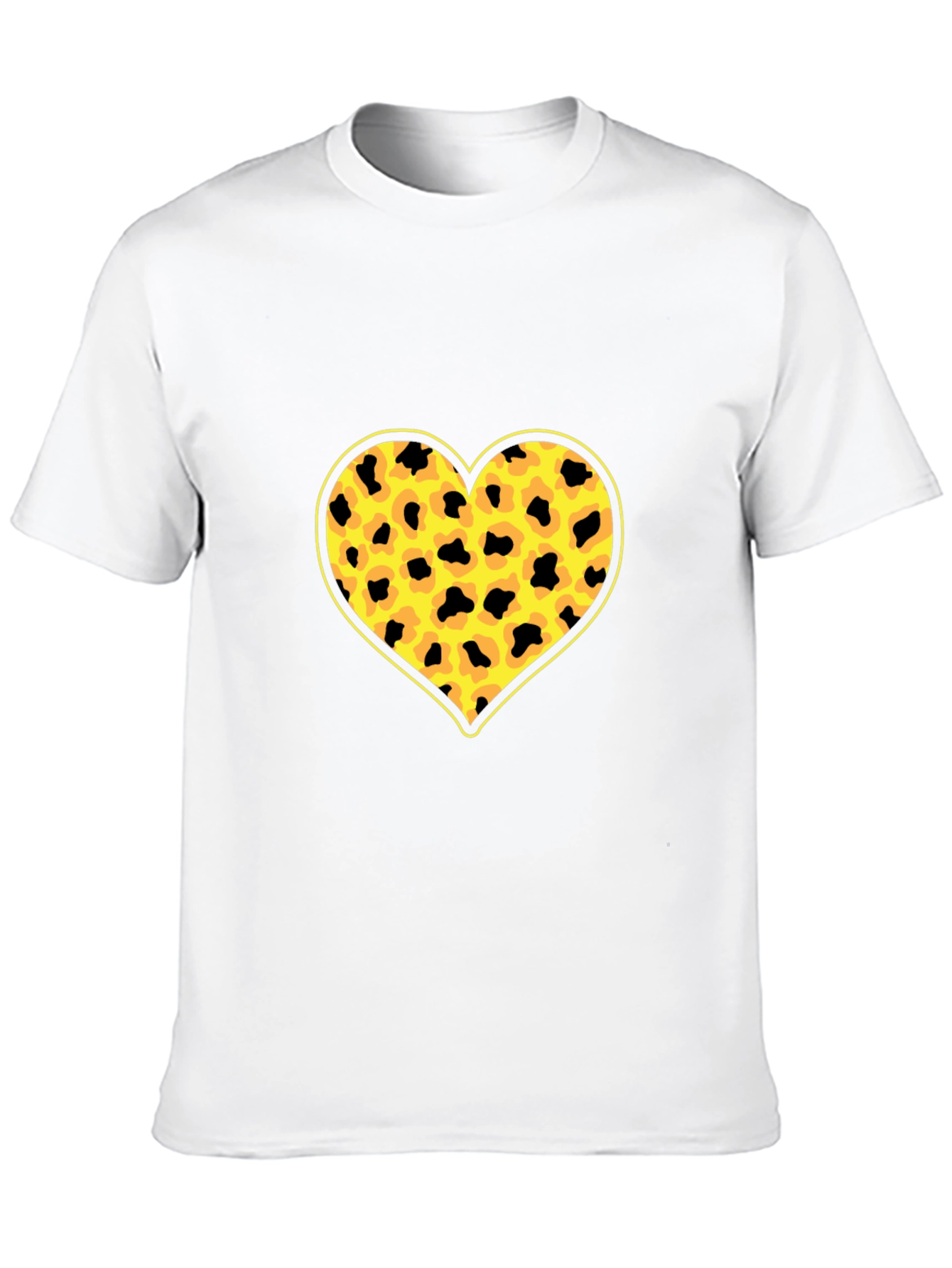Leopard Heart Print Black T-Shirt