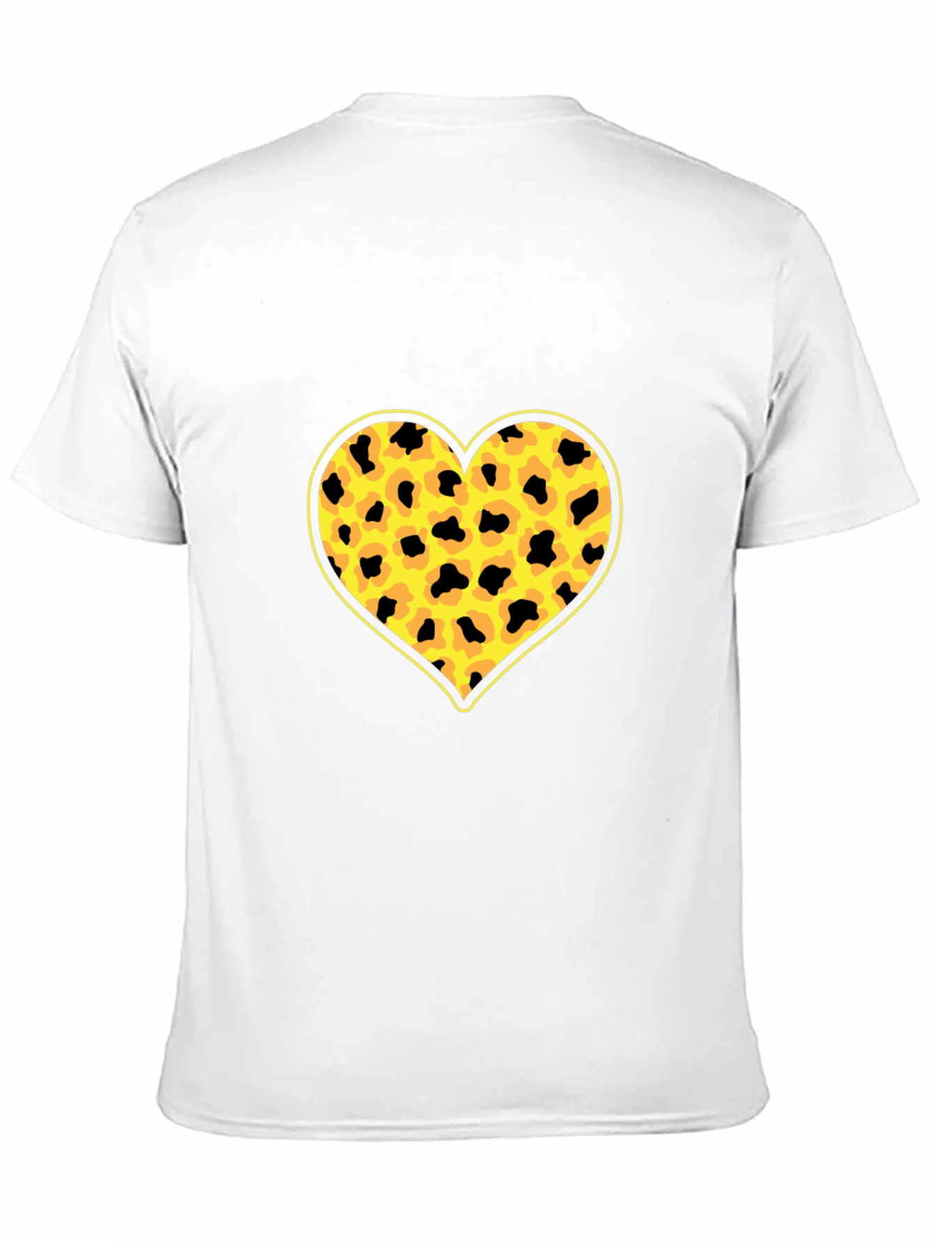 Leopard Heart Print Black T-Shirt