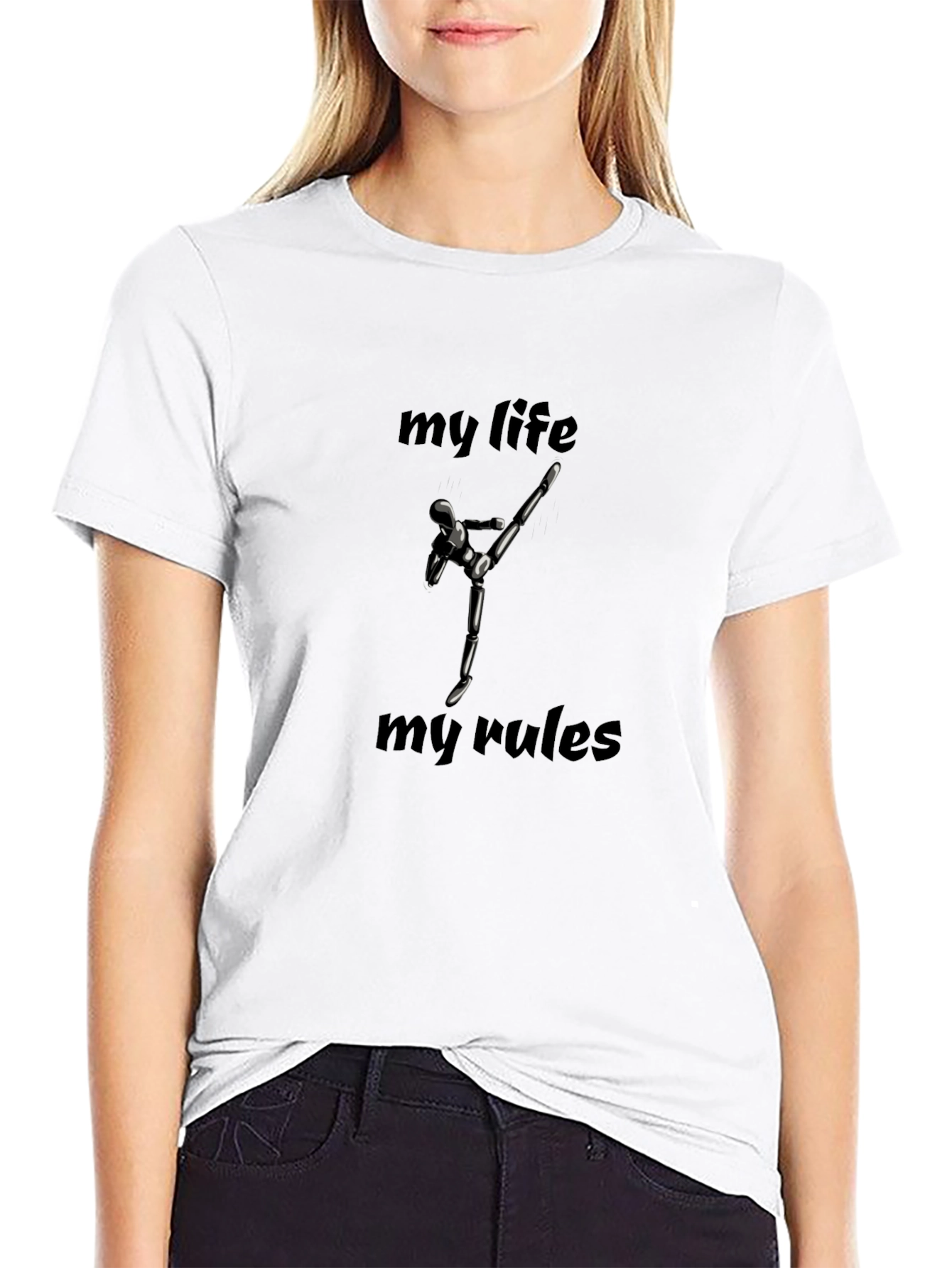 My Life My Rules Black Graphic T-Shirt