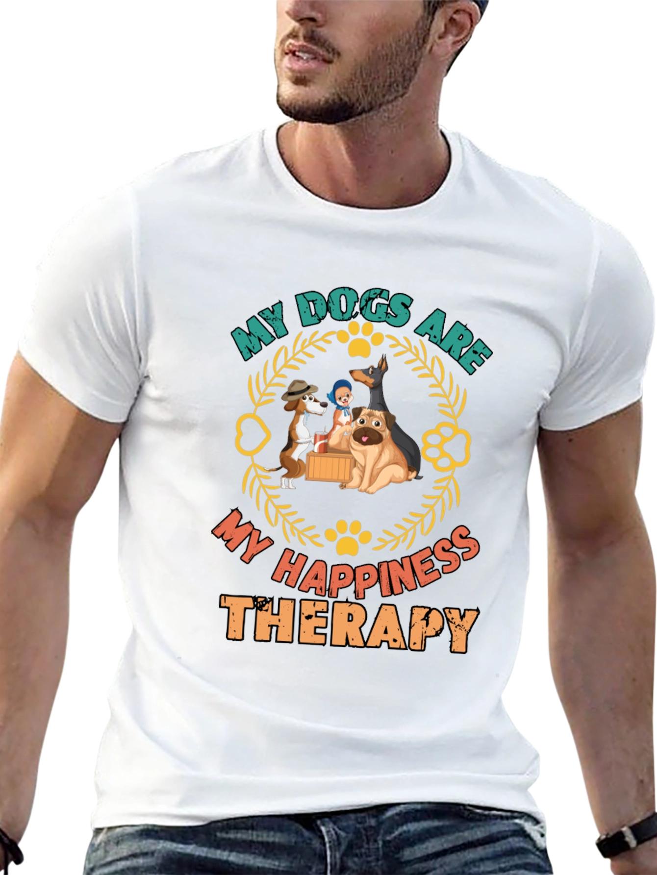 Dog Lover Tee: Happiness Therapy