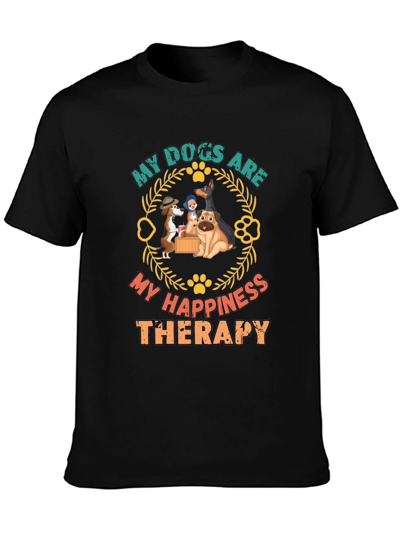 Dog Lover Tee: Happiness Therapy