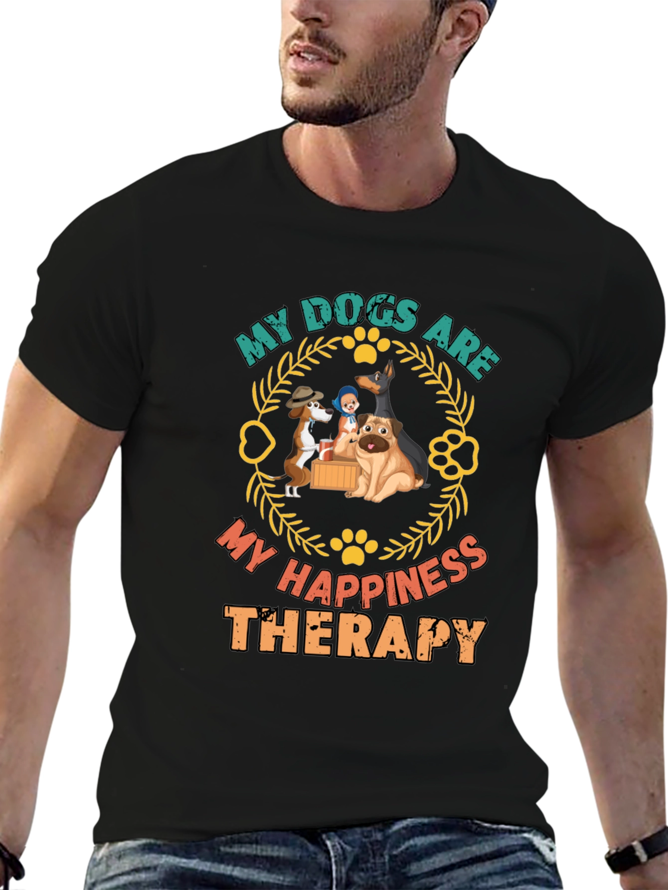 Dog Lover Tee: Happiness Therapy