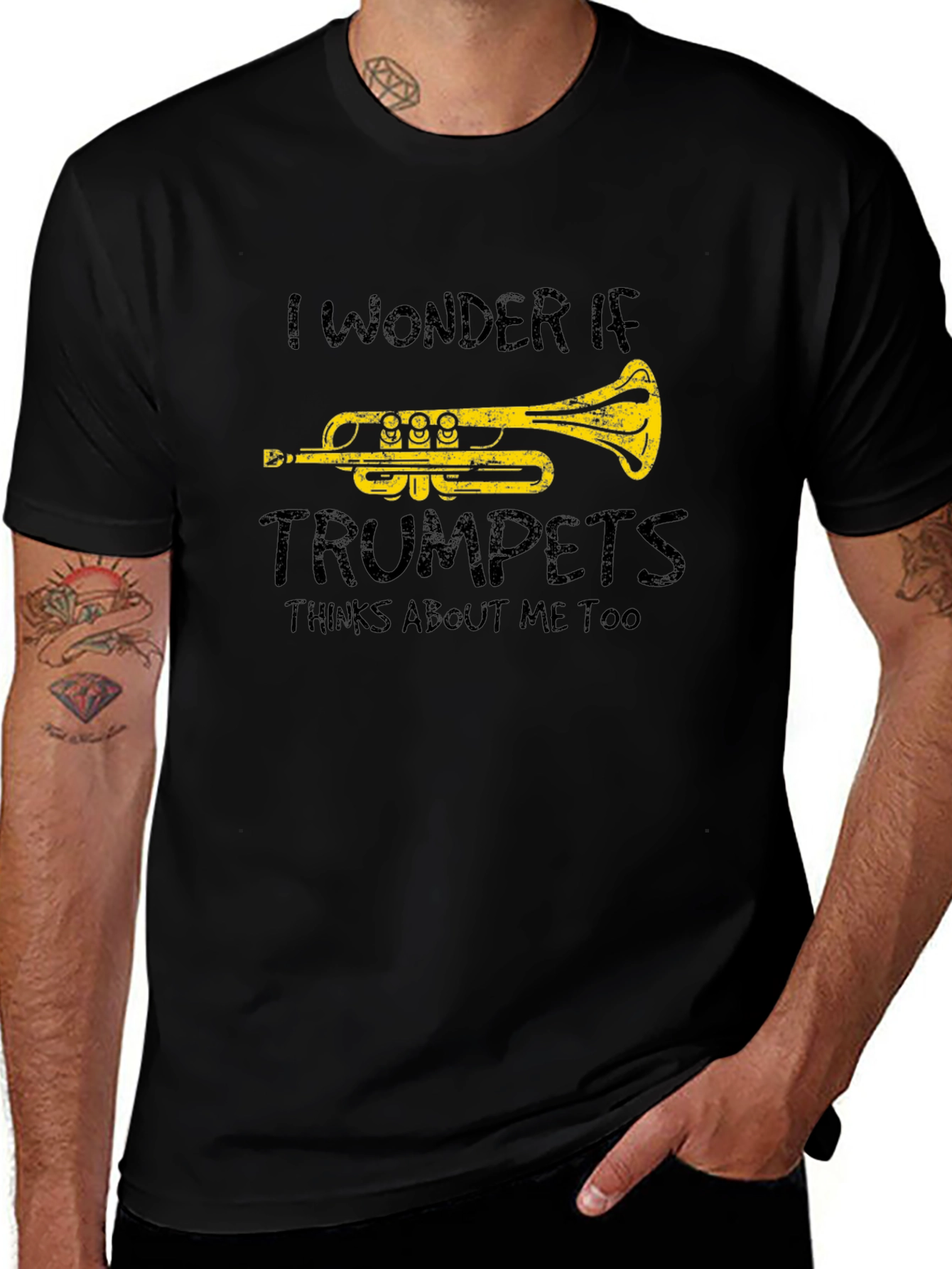 Trumpet Humor Graphic T-Shirt - Musical Instrument Tee