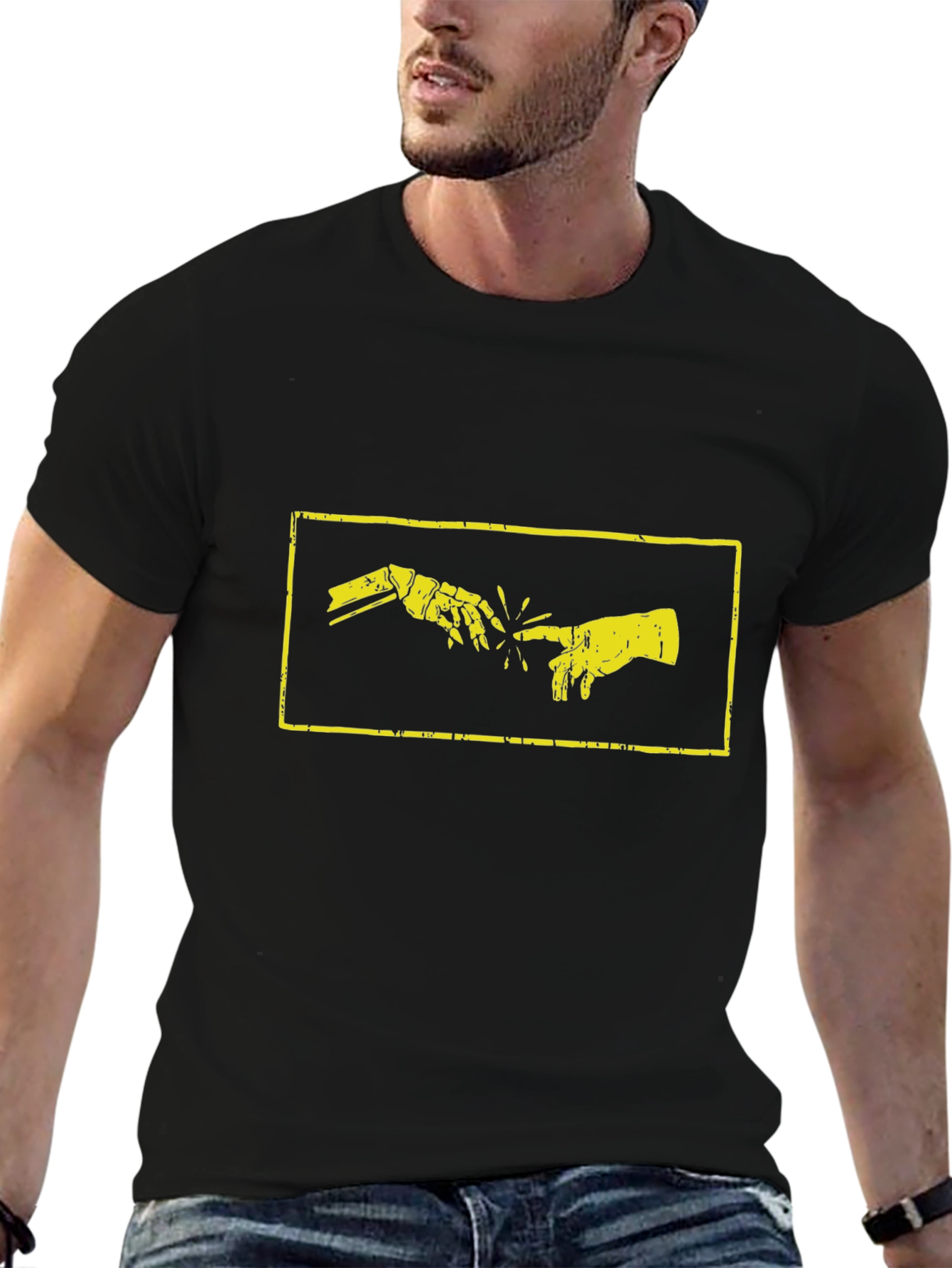 Creation of Adam Robot Hand T-Shirt