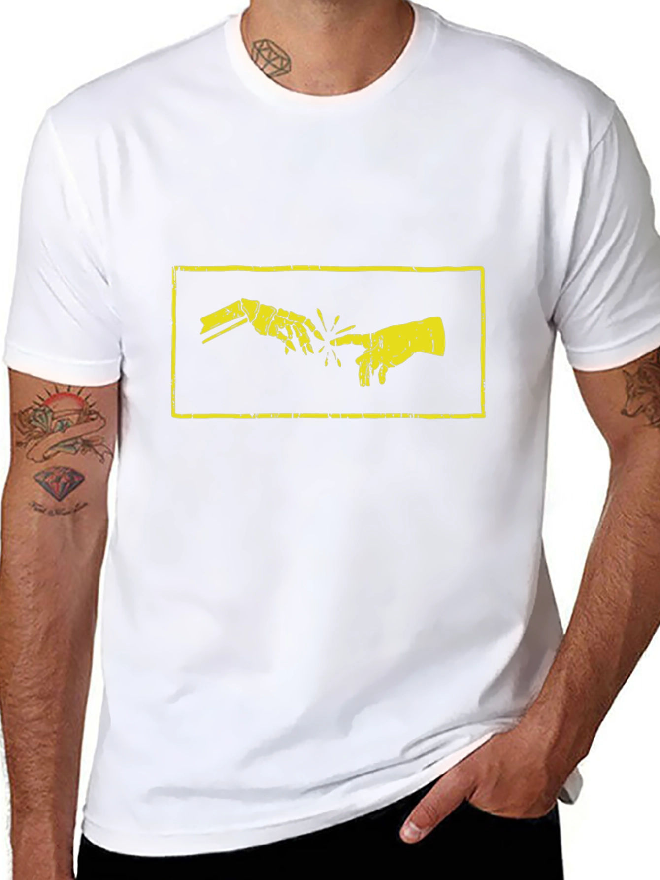 Creation of Adam Robot Hand T-Shirt