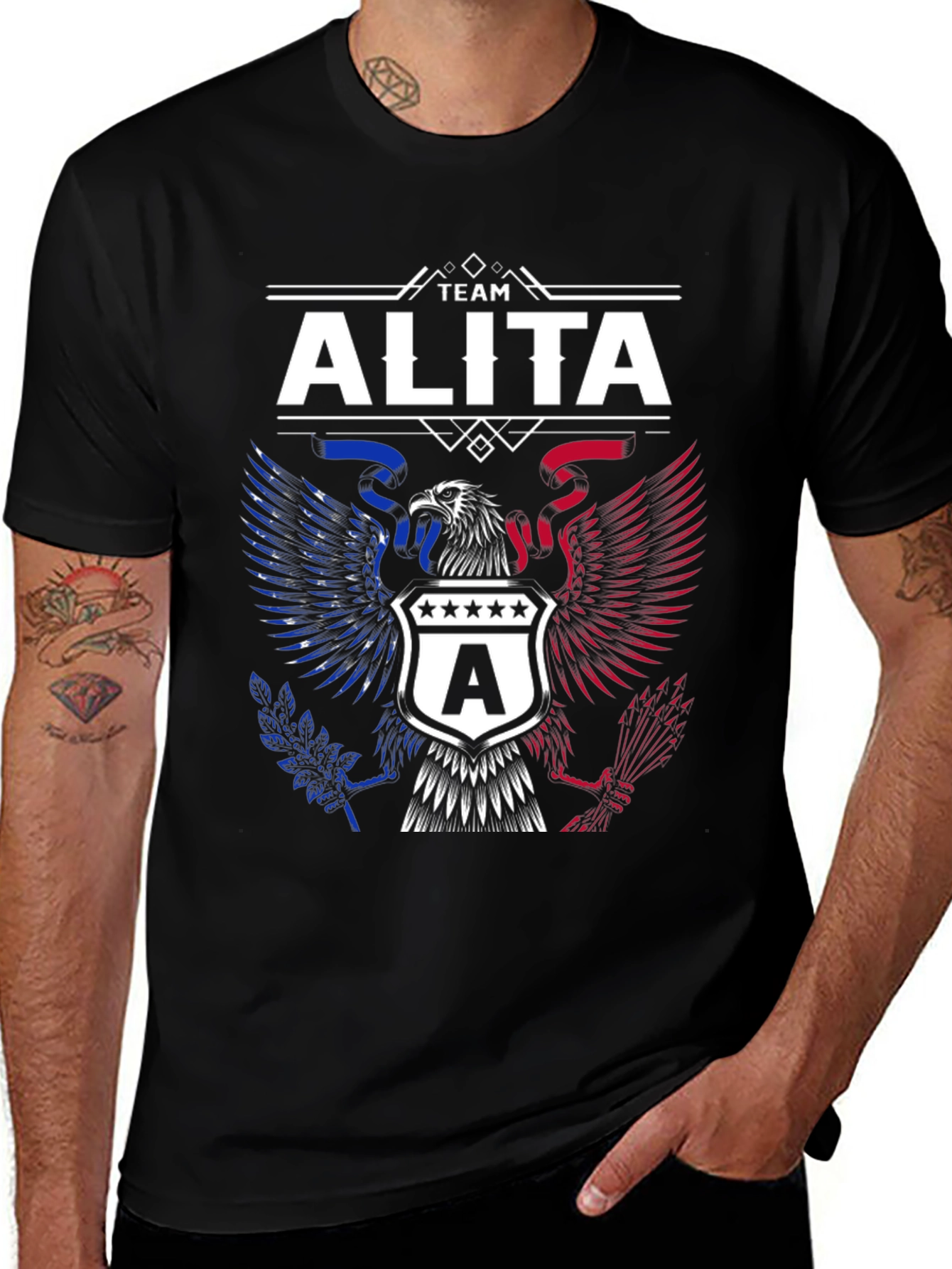 Team Alita Eagle Crest Graphic T-Shirt