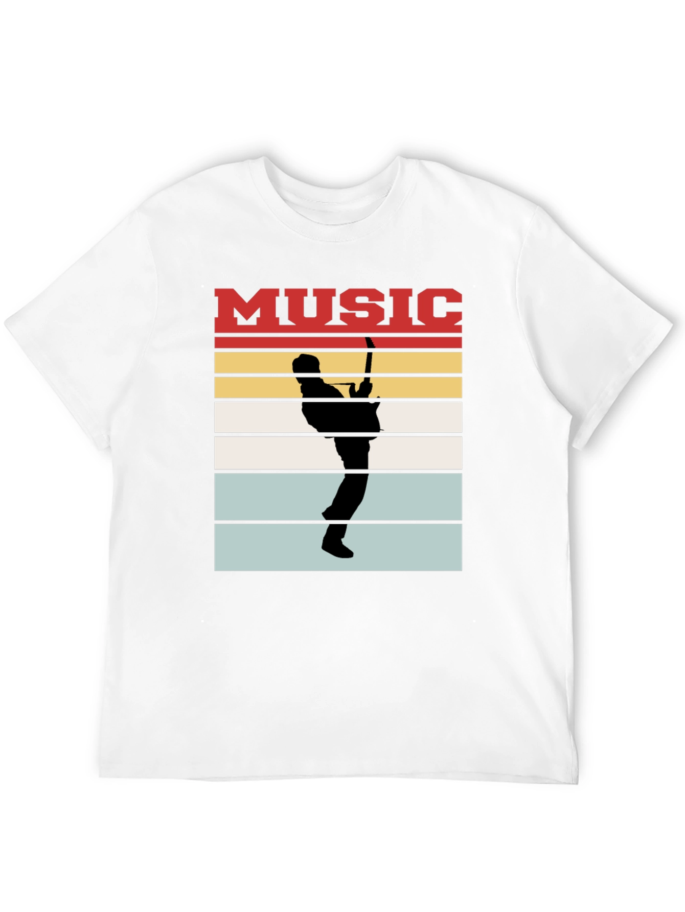 Music Guitarist Silhouette T-Shirt Retro Style