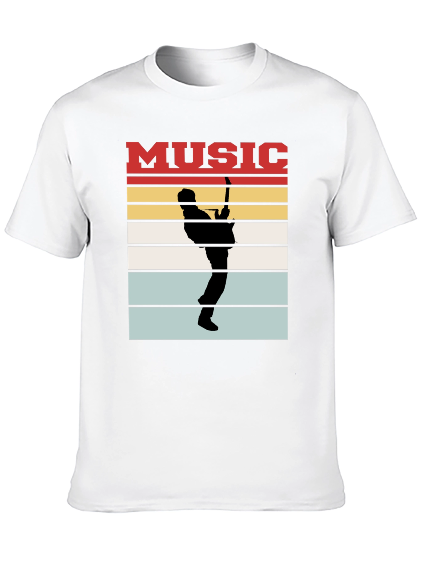 Music Guitarist Silhouette T-Shirt Retro Style