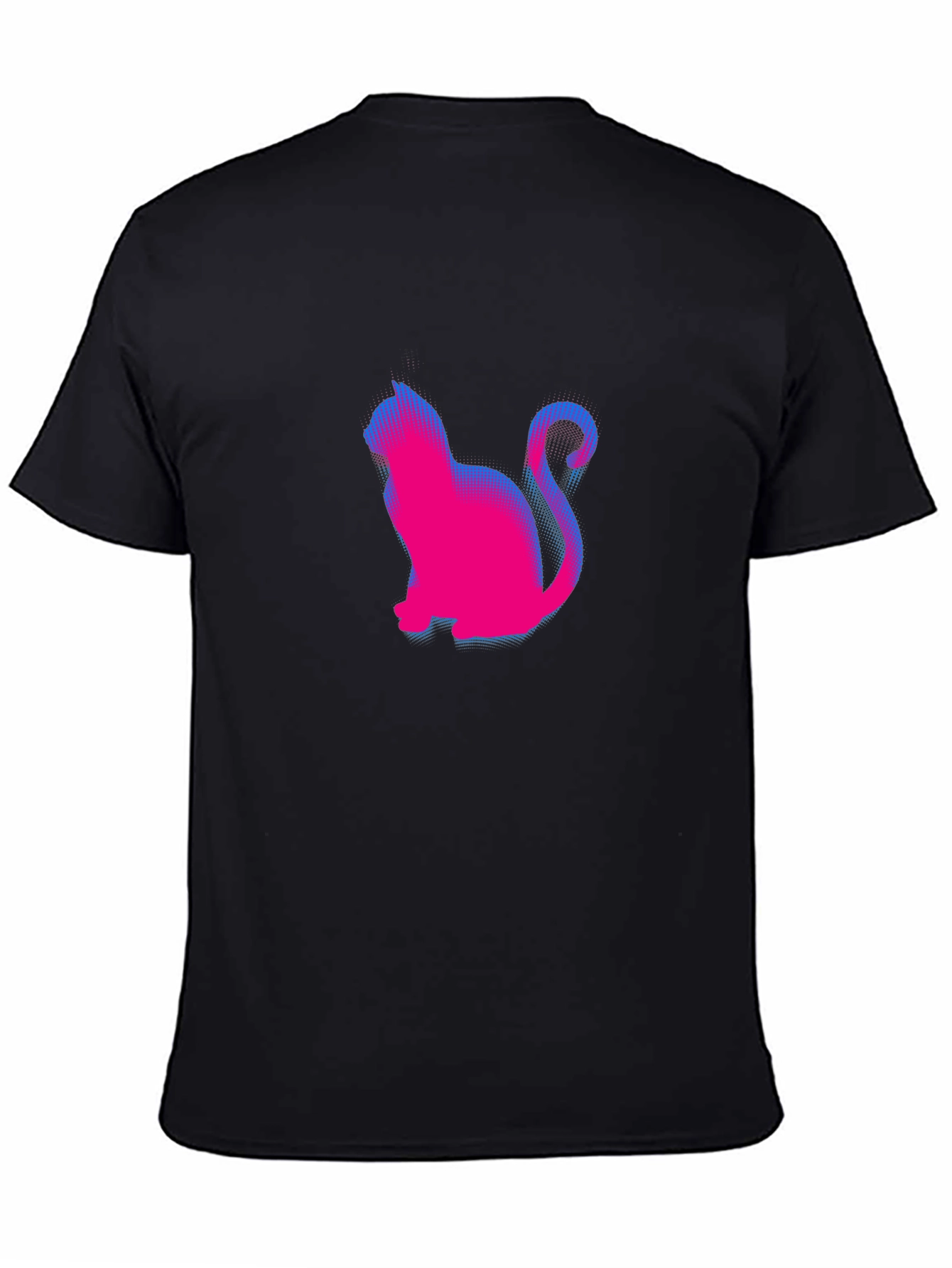 Retro Cat Graphic Tee - Classic Black Crewneck