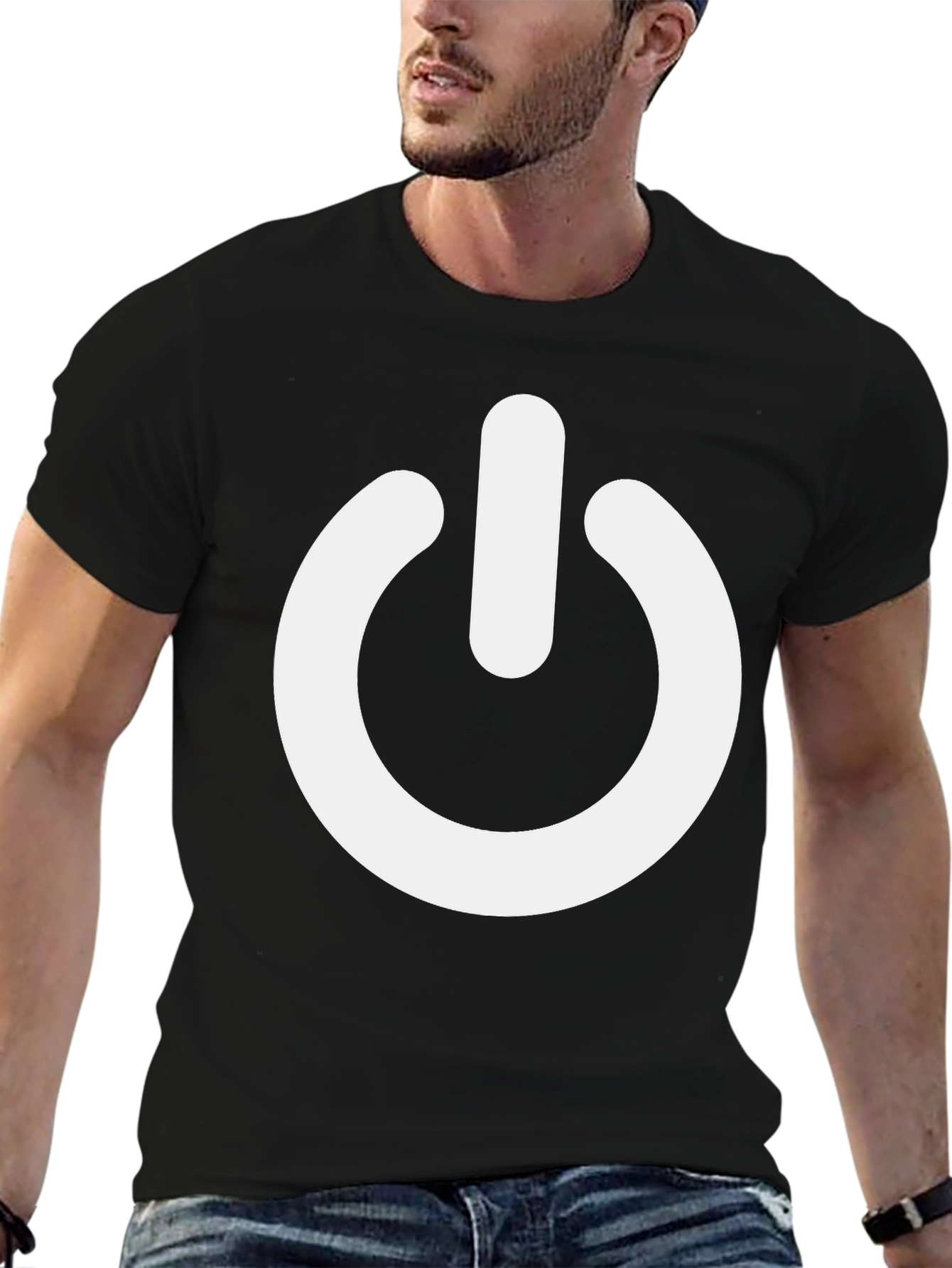 Power Symbol T-Shirt - Black Cotton Blend