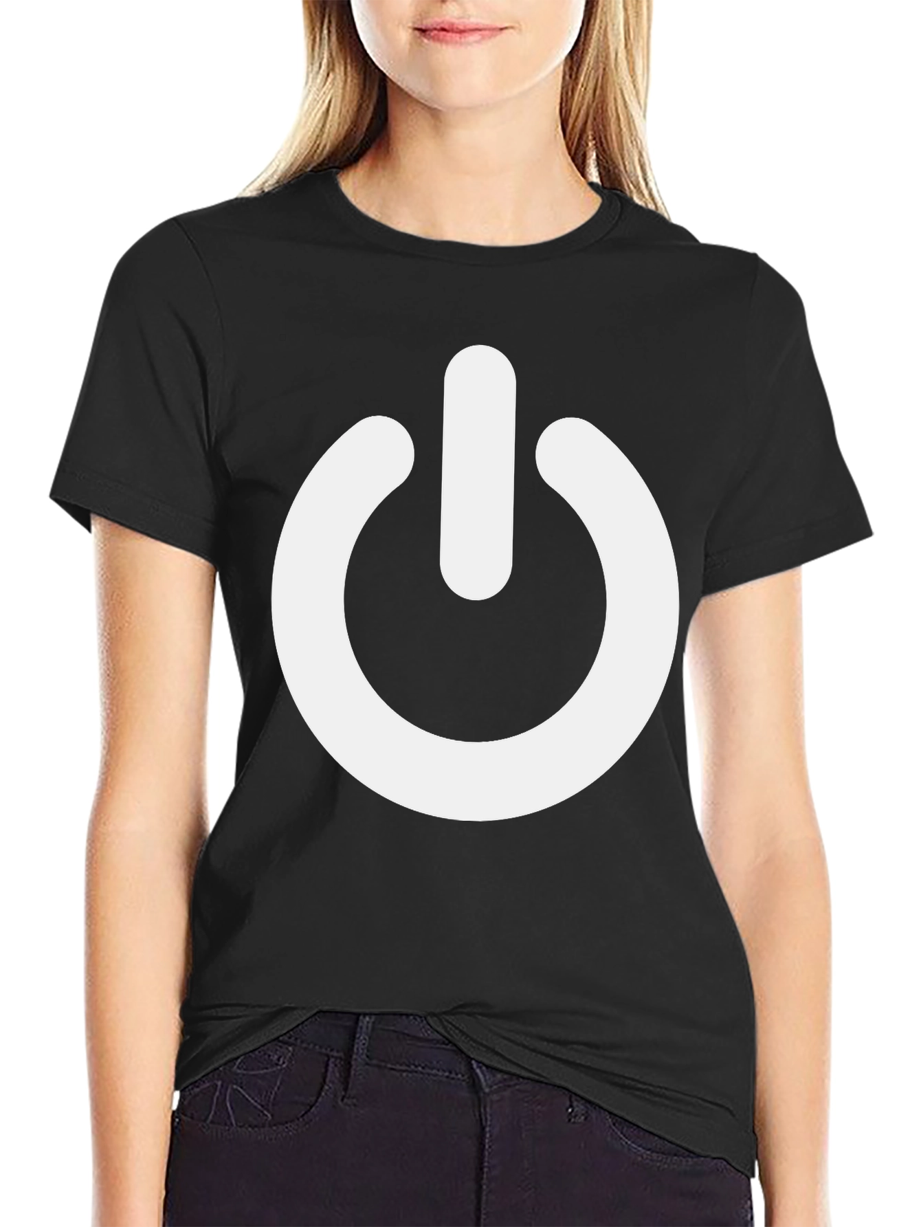 Power Symbol T-Shirt - Black Cotton Blend