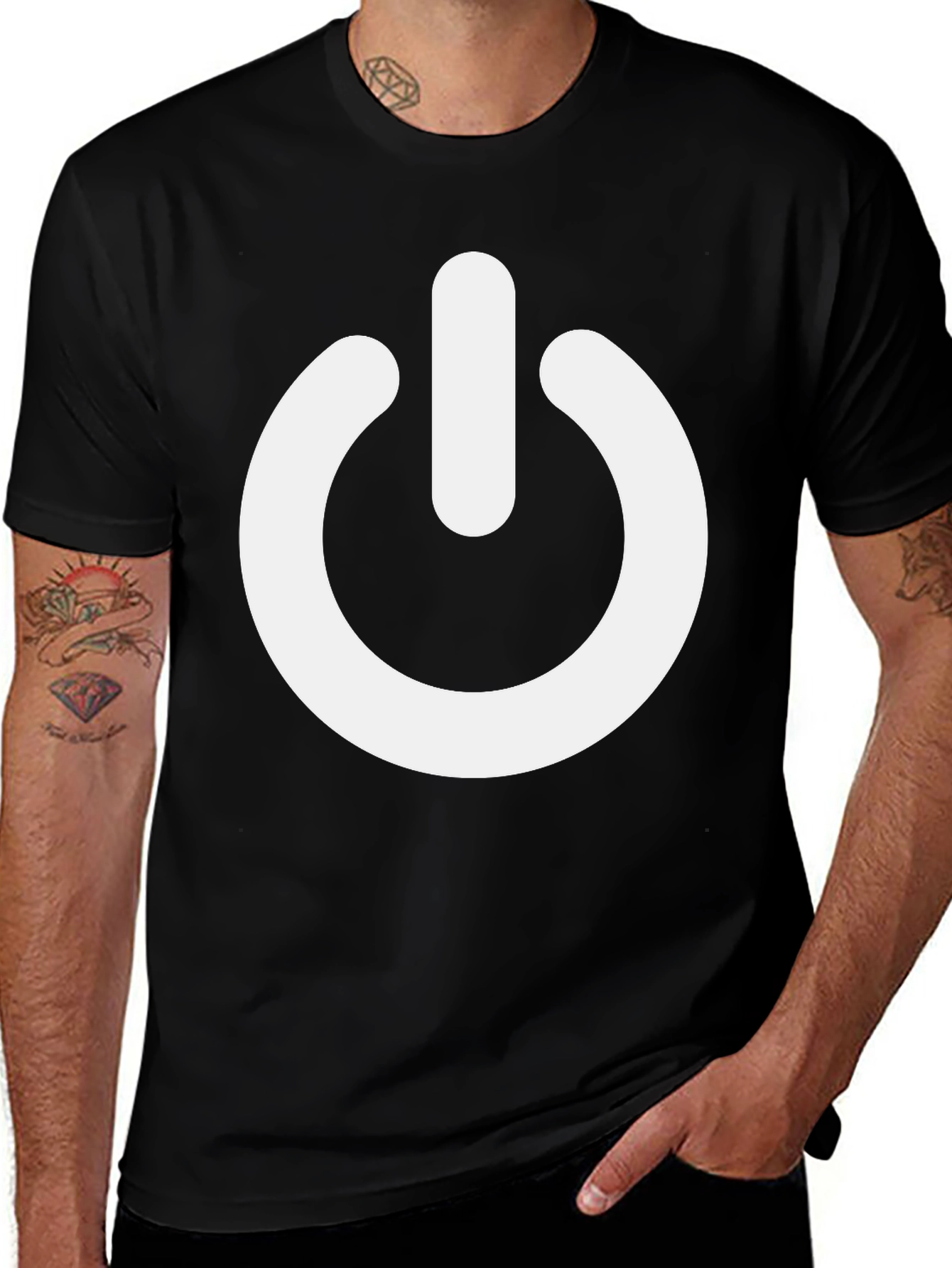 Power Symbol T-Shirt - Black Cotton Blend