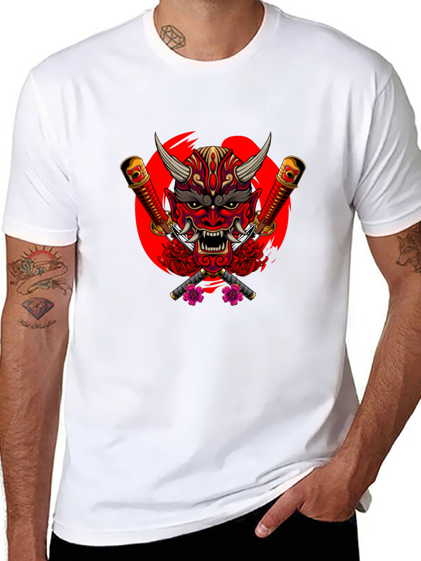 Japanese Oni Mask Graphic Tee