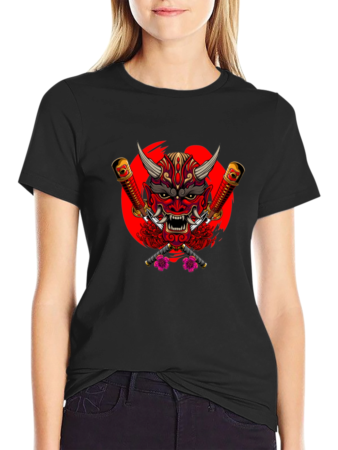 Japanese Oni Mask Graphic Tee