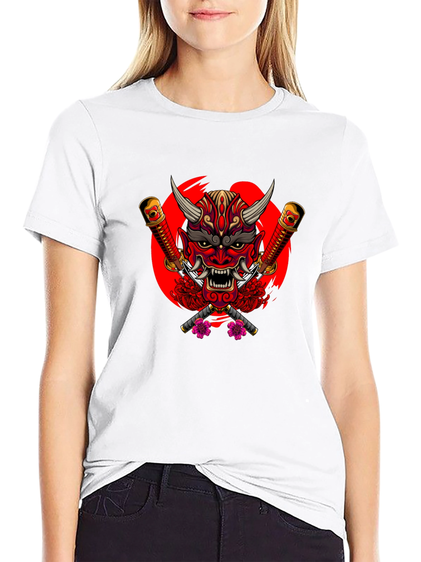 Japanese Oni Mask Graphic Tee