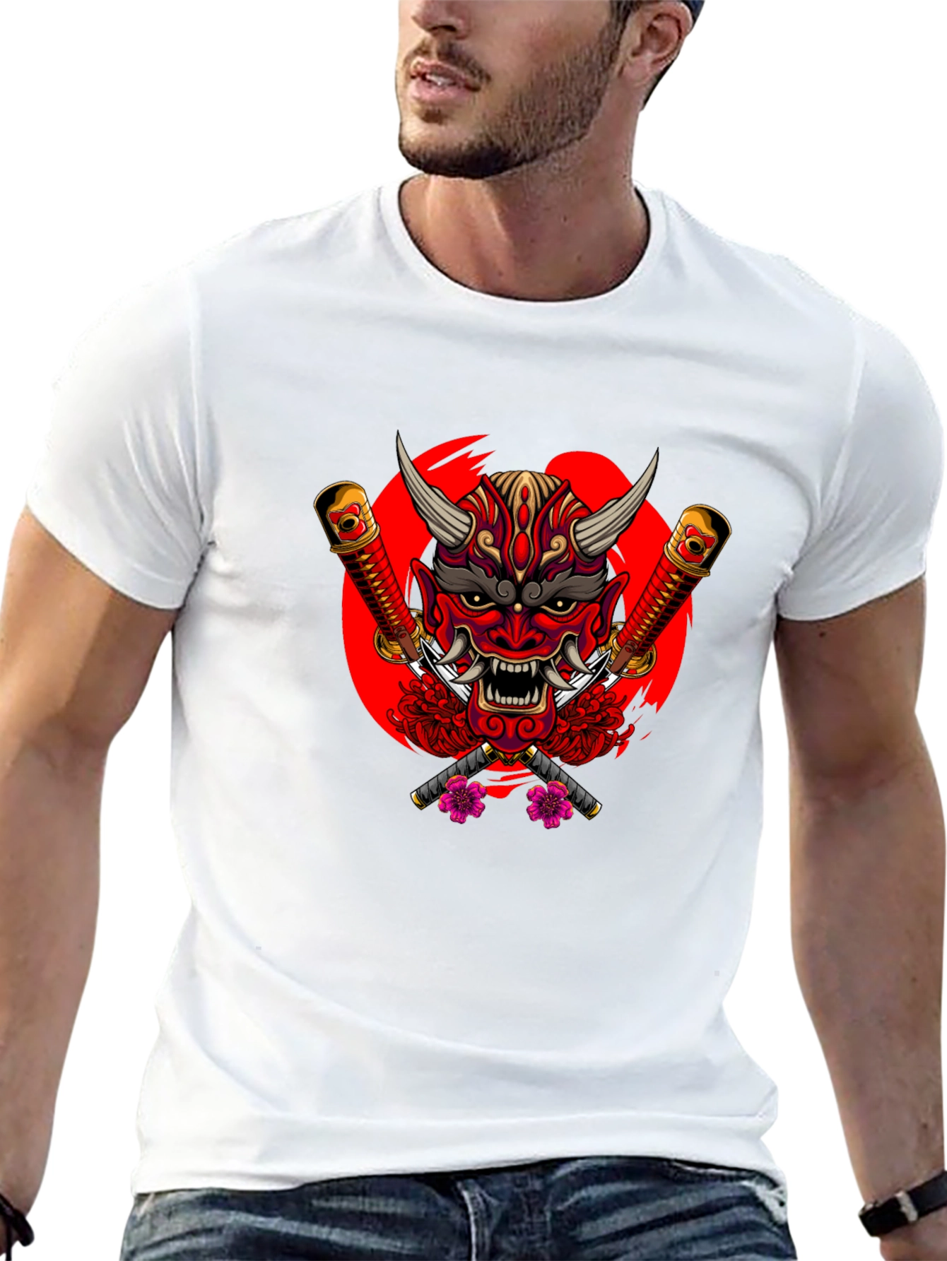 Japanese Oni Mask Graphic Tee