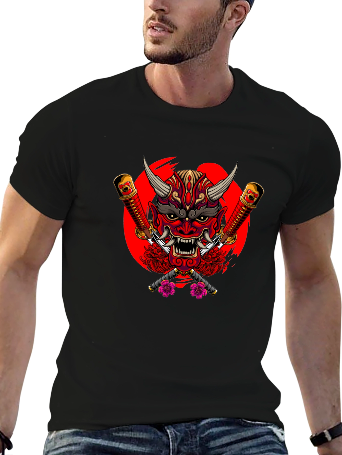 Japanese Oni Mask Graphic Tee