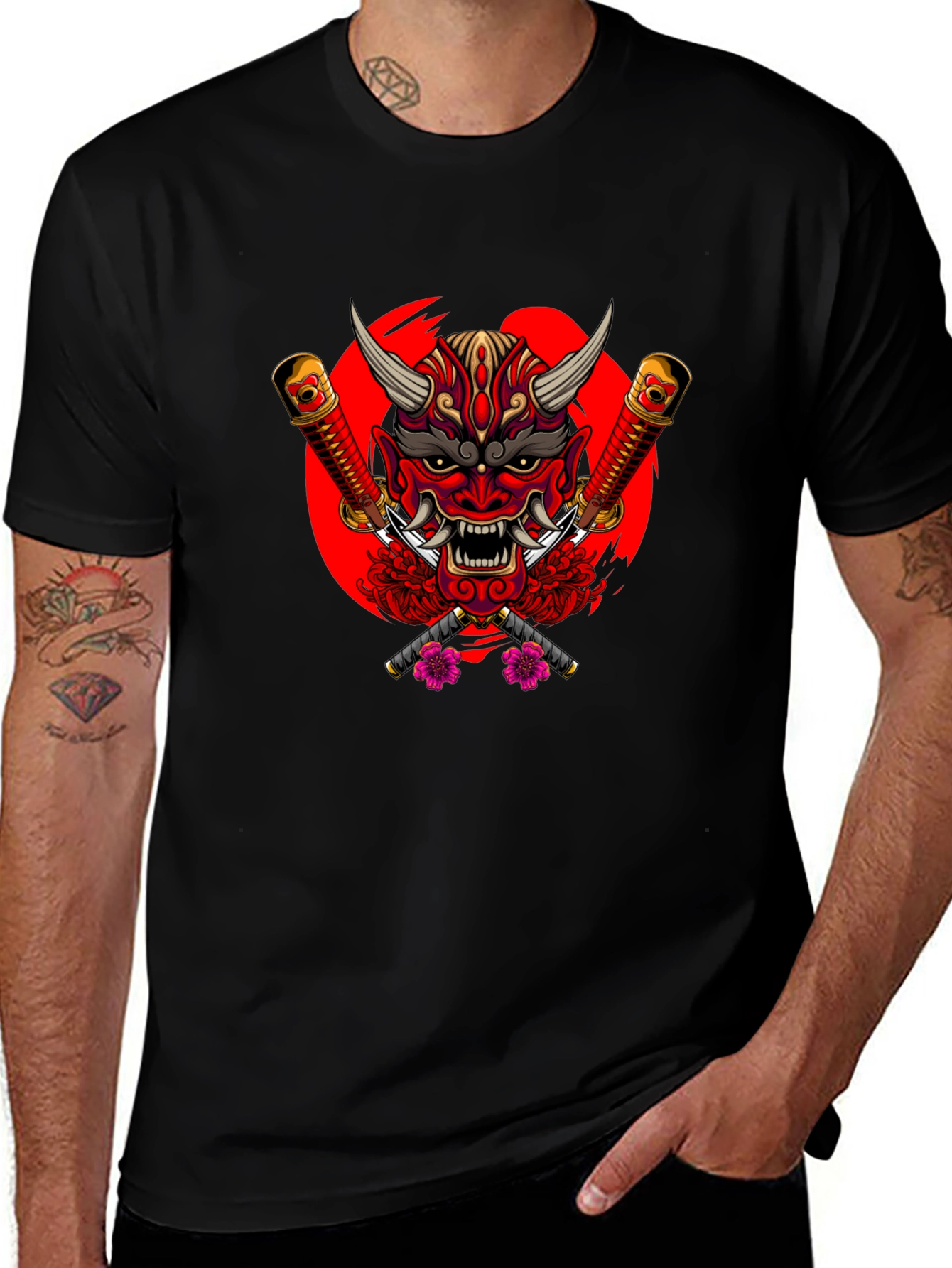 Japanese Oni Mask Graphic Tee
