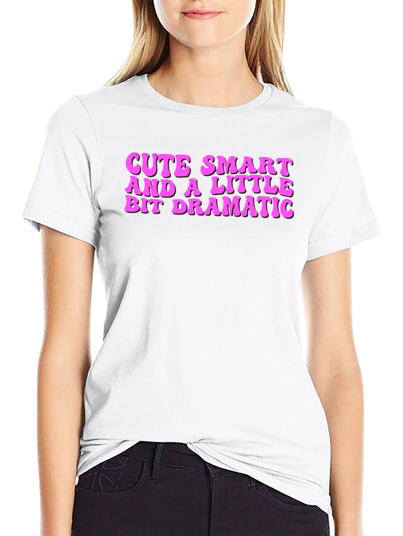Cute Smart Dramatic T-Shirt - Black