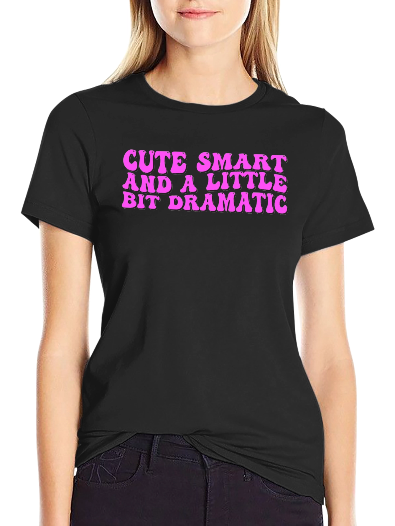 Cute Smart Dramatic T-Shirt - Black