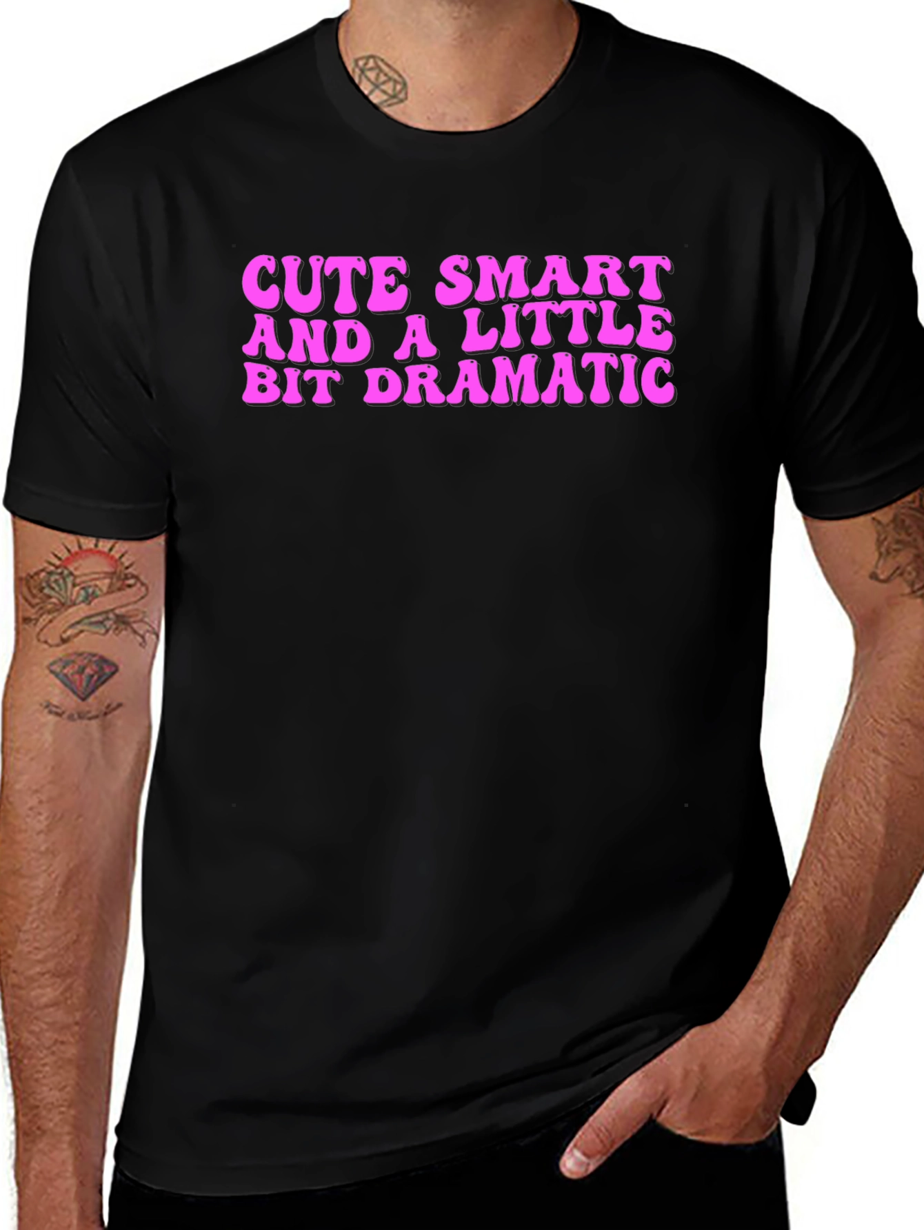 Cute Smart Dramatic T-Shirt - Black