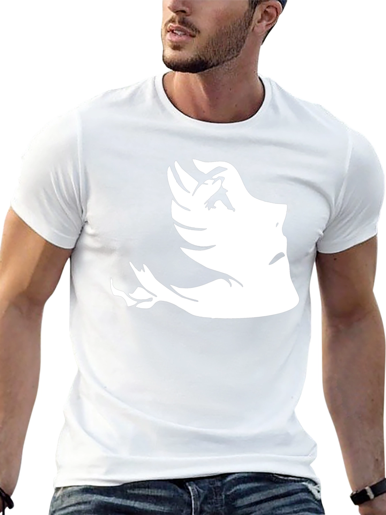 Abstract Face Graphic Tee - Black