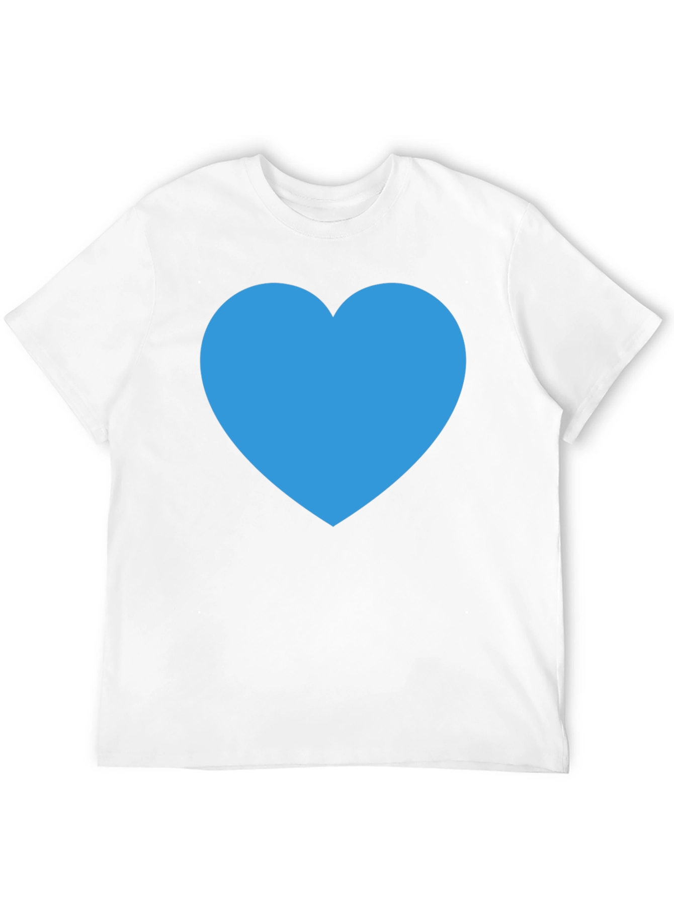 Blue Heart Graphic Black T-Shirt