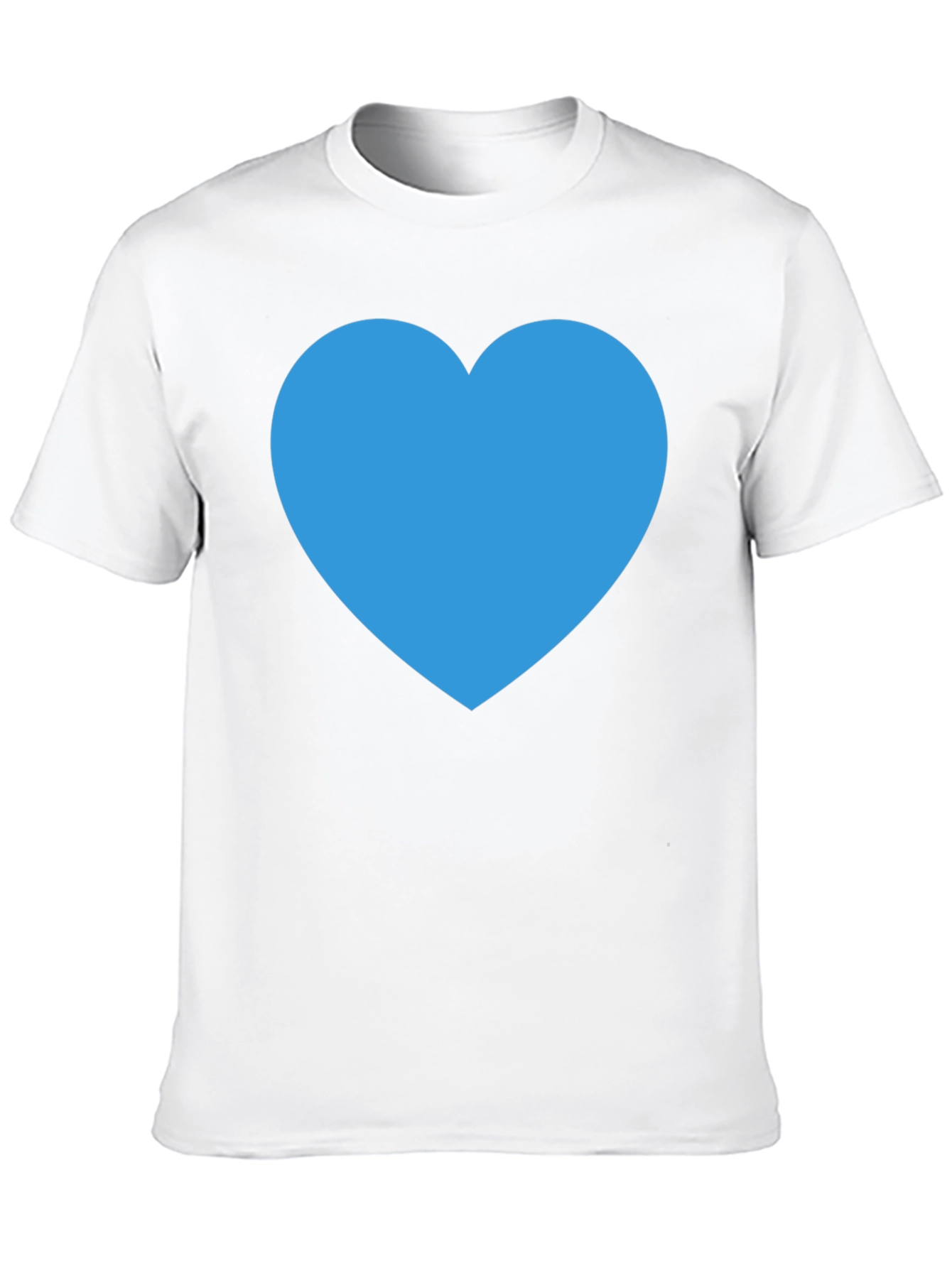 Blue Heart Graphic Black T-Shirt