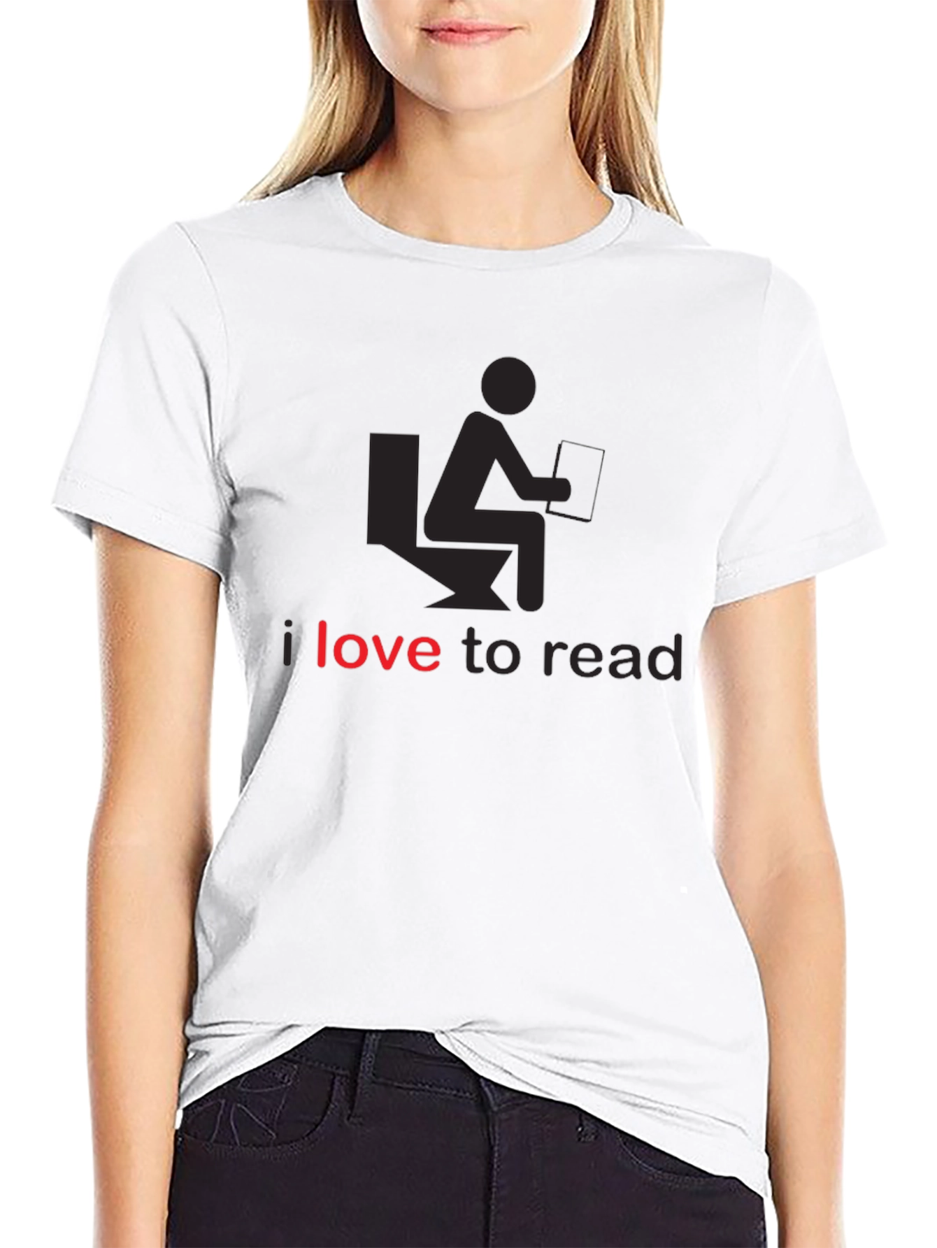 I Love to Read Funny Black T-Shirt