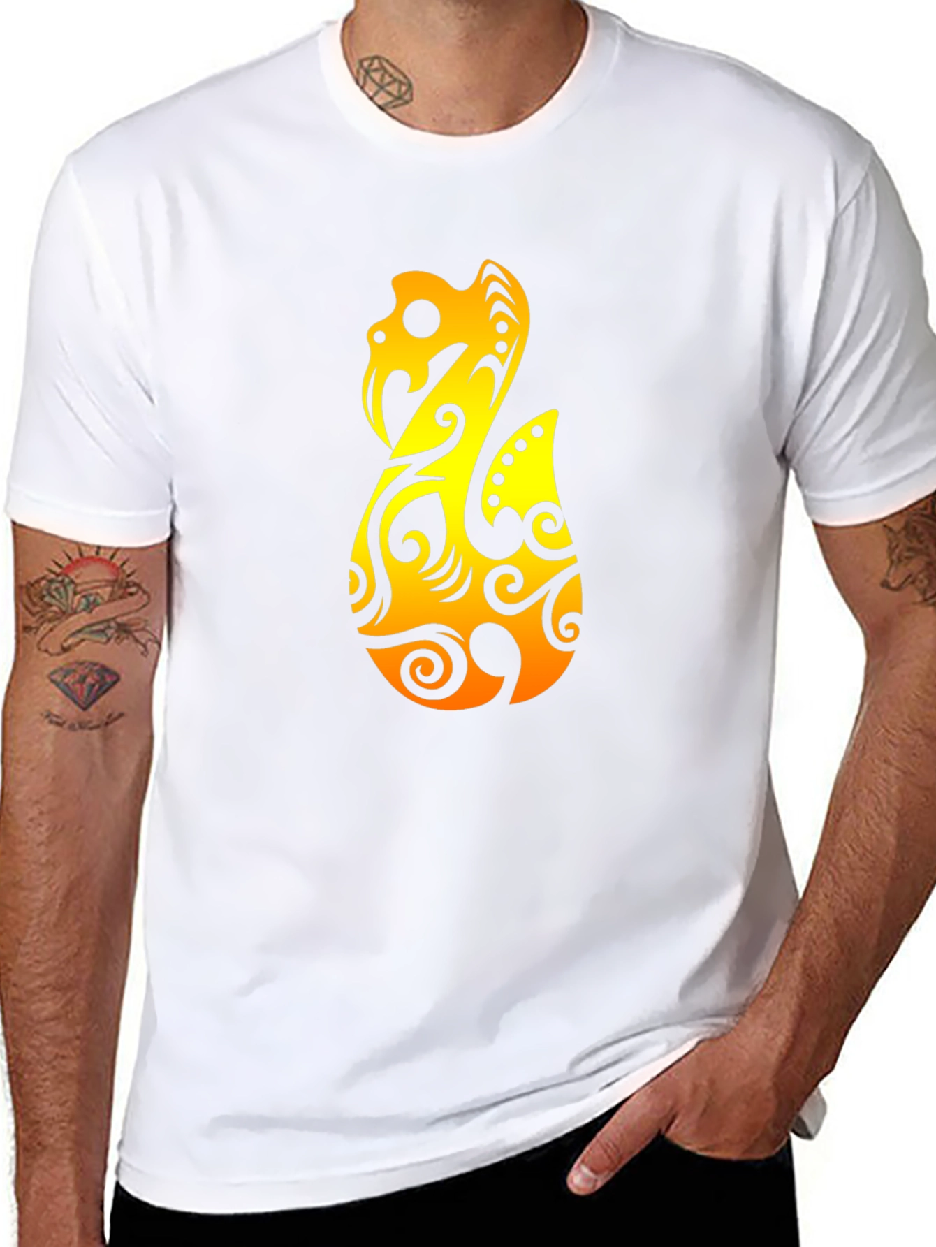 Tribal Hook Graphic Black T-Shirt