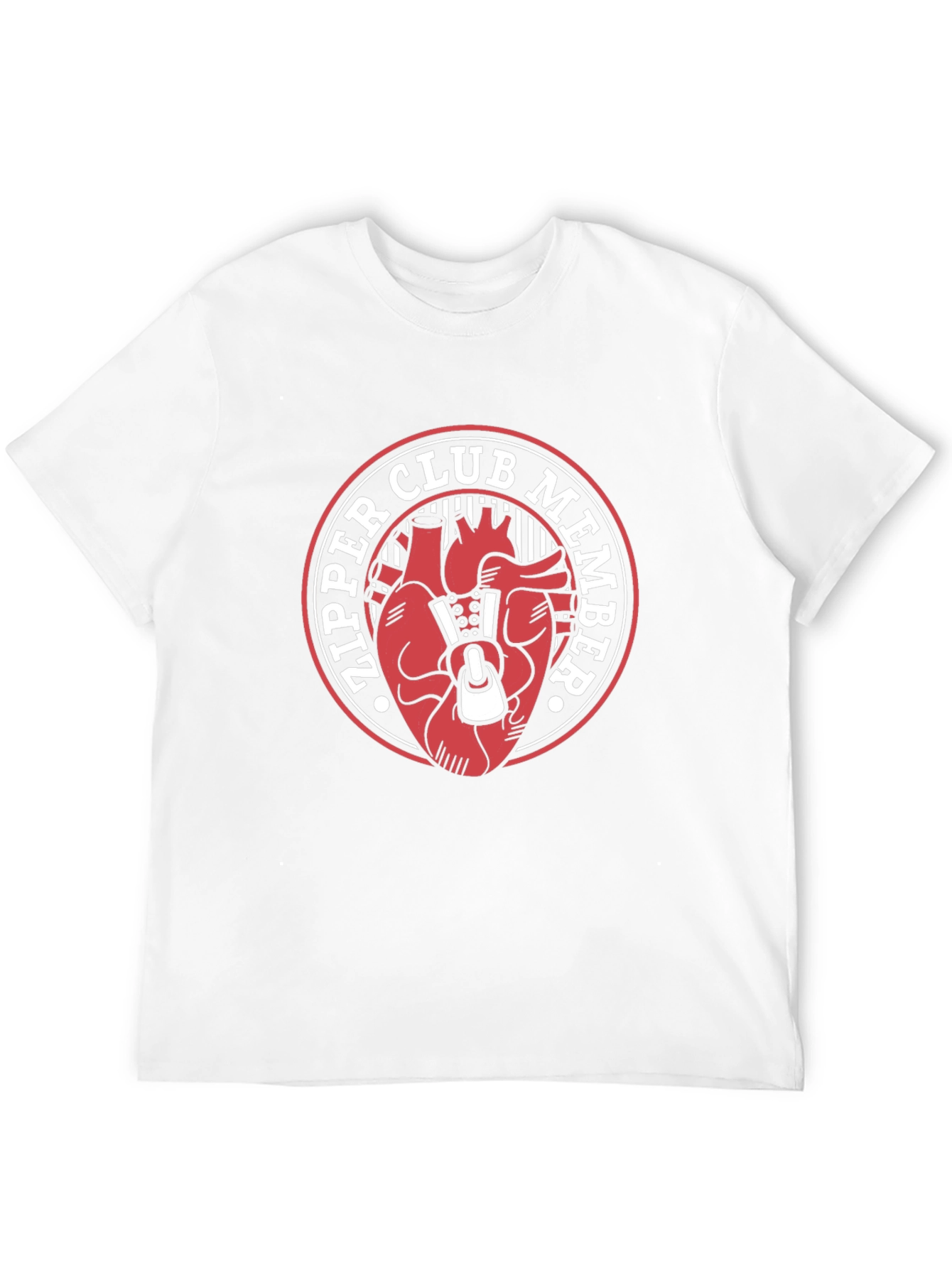 Zipper Club Member Graphic Tee - Unique Heart Design