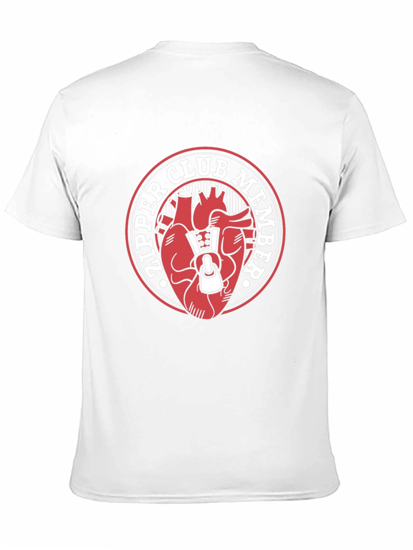 Zipper Club Member Graphic Tee - Unique Heart Design