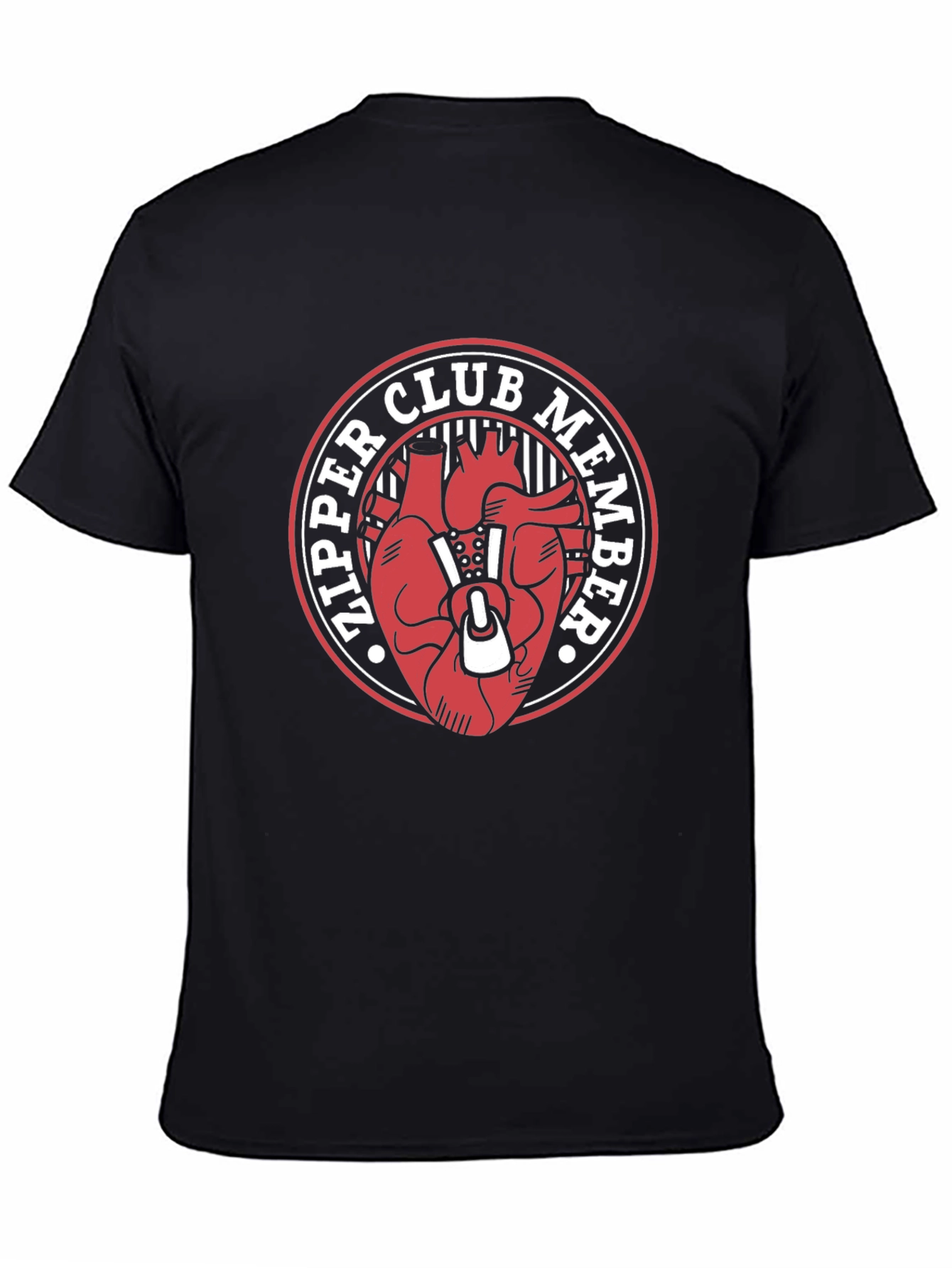 Zipper Club Member Graphic Tee - Unique Heart Design