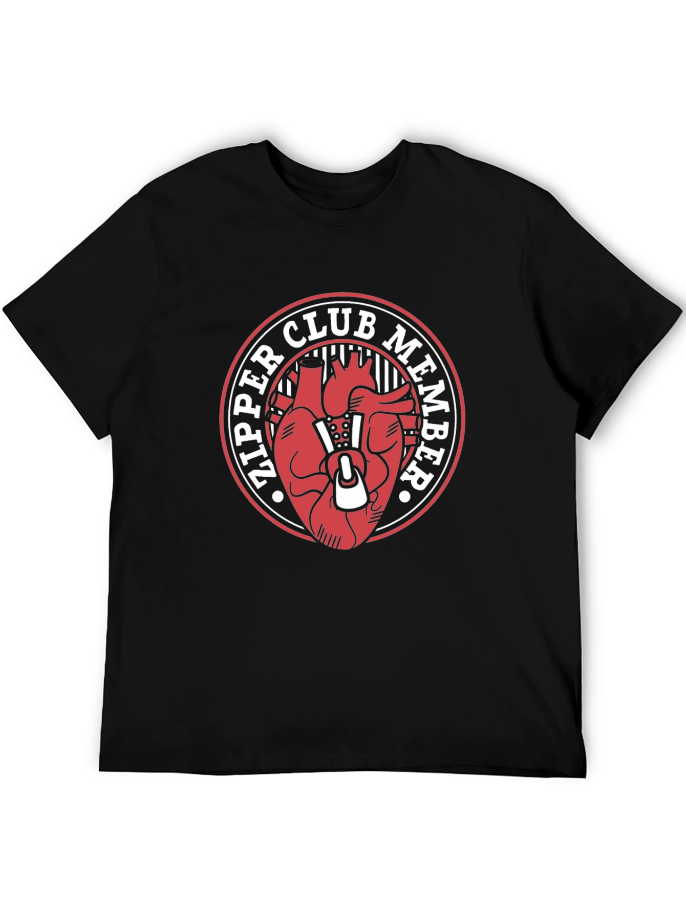 Zipper Club Member Graphic Tee - Unique Heart Design