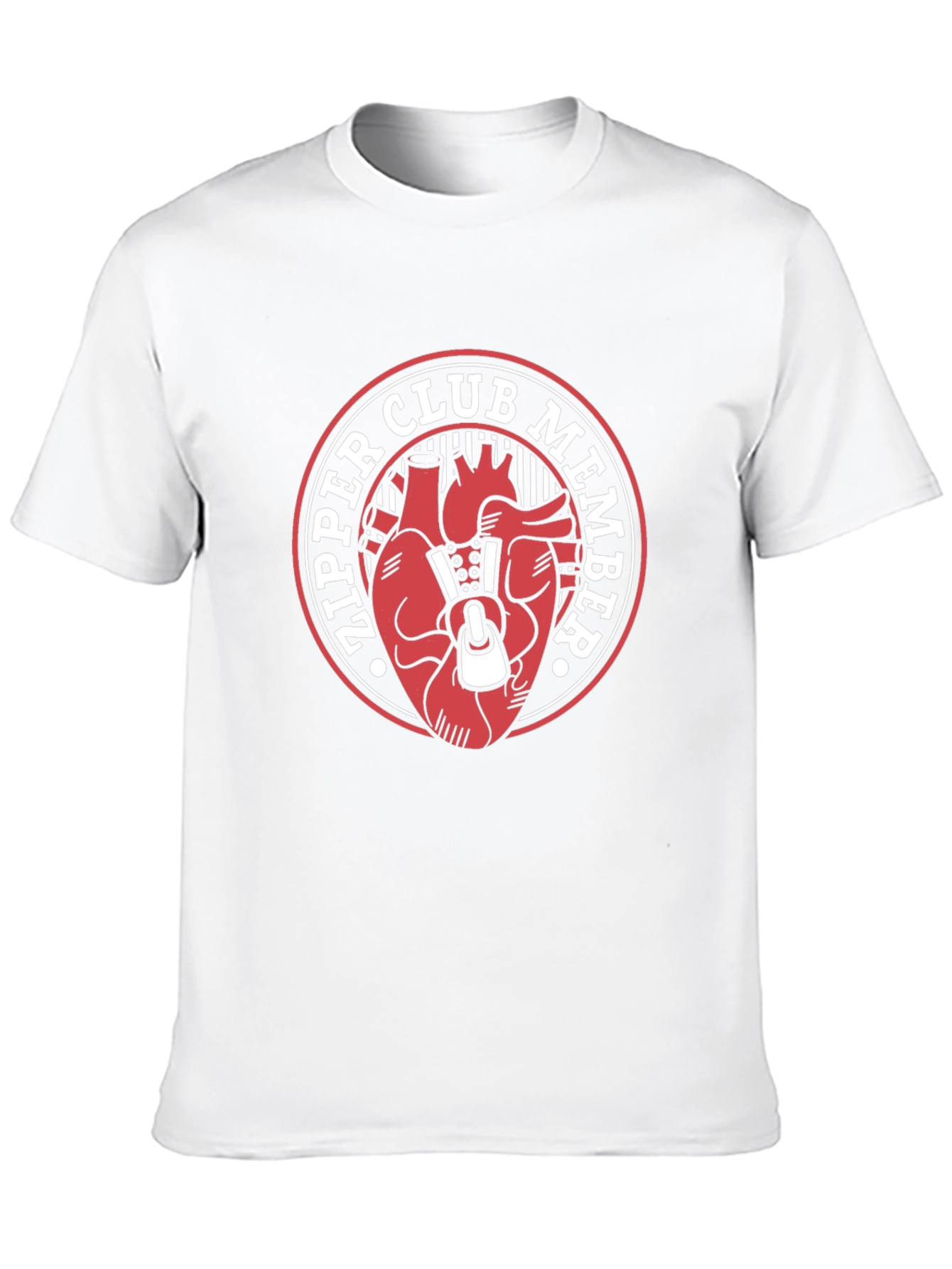 Zipper Club Member Graphic Tee - Unique Heart Design
